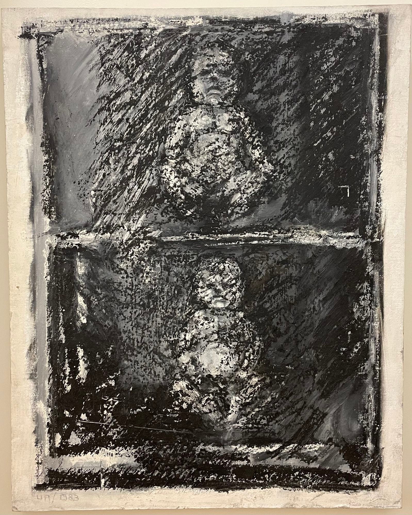 Three Ursula Meyer Mixed Media Works, Signed, Dated, Charcoal, Paint