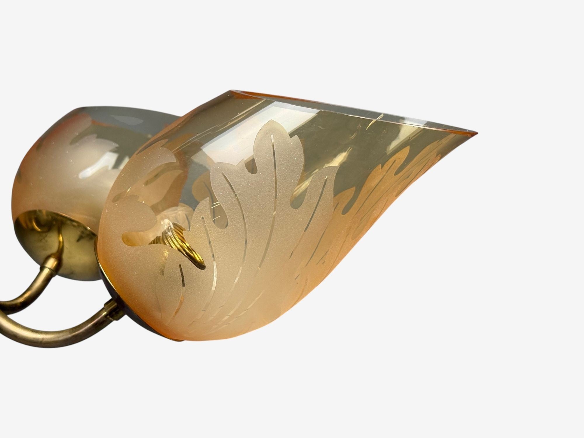 Carl Erik Bodén, Chandelier, Brass, Glass, Sweden, 1940s