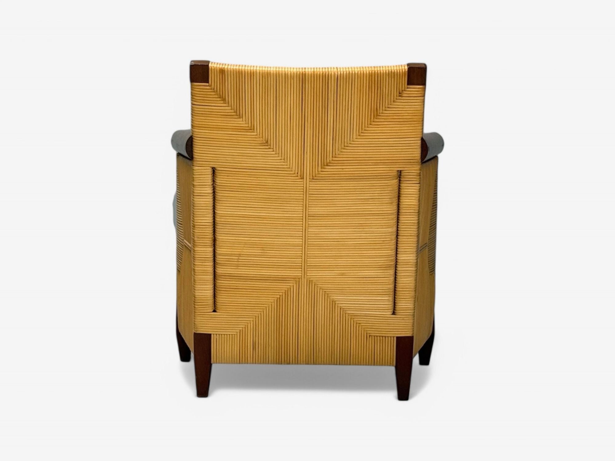 John Hutton, Donghia, Mahogany, Wicker Cane, Merbau Lounge Chairs, USA, 1995