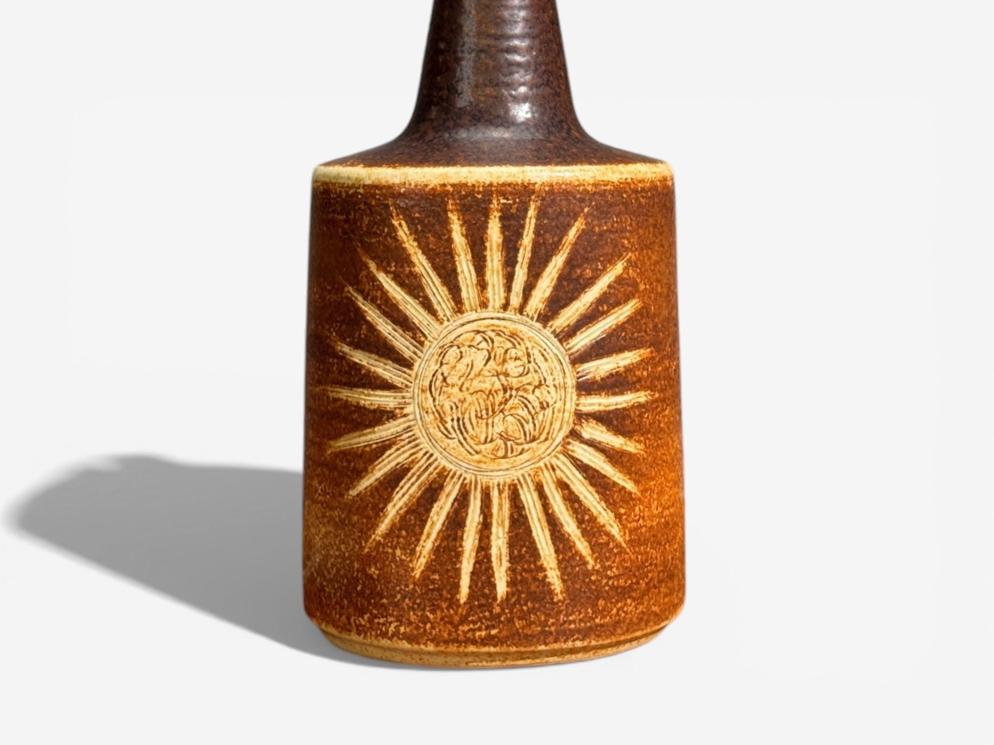 Søholm Stentøj, Table Lamp, Brown Glazed Stoneware, Denmark, 1960s