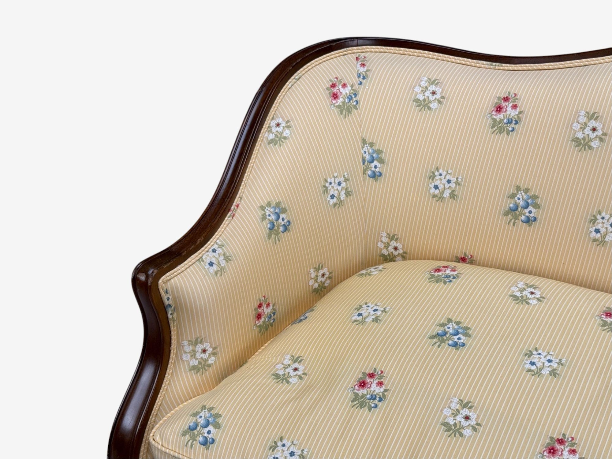 Hepplewhite Style, Mahogany, Scalamandre Upholstery, Loveseat, 1930s