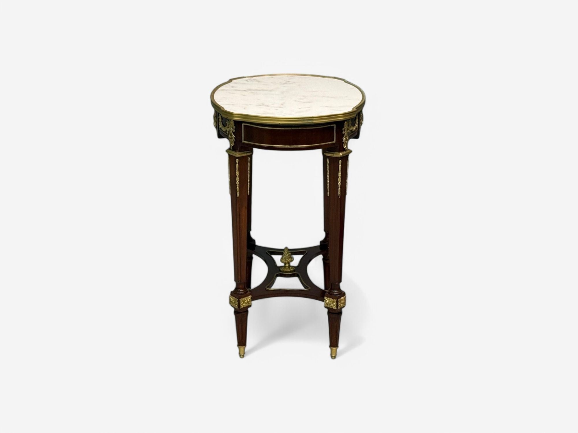 Louis XVI Style, Mahogany, Dore Bronze, Marble, Side Tables, Europe, 1970s