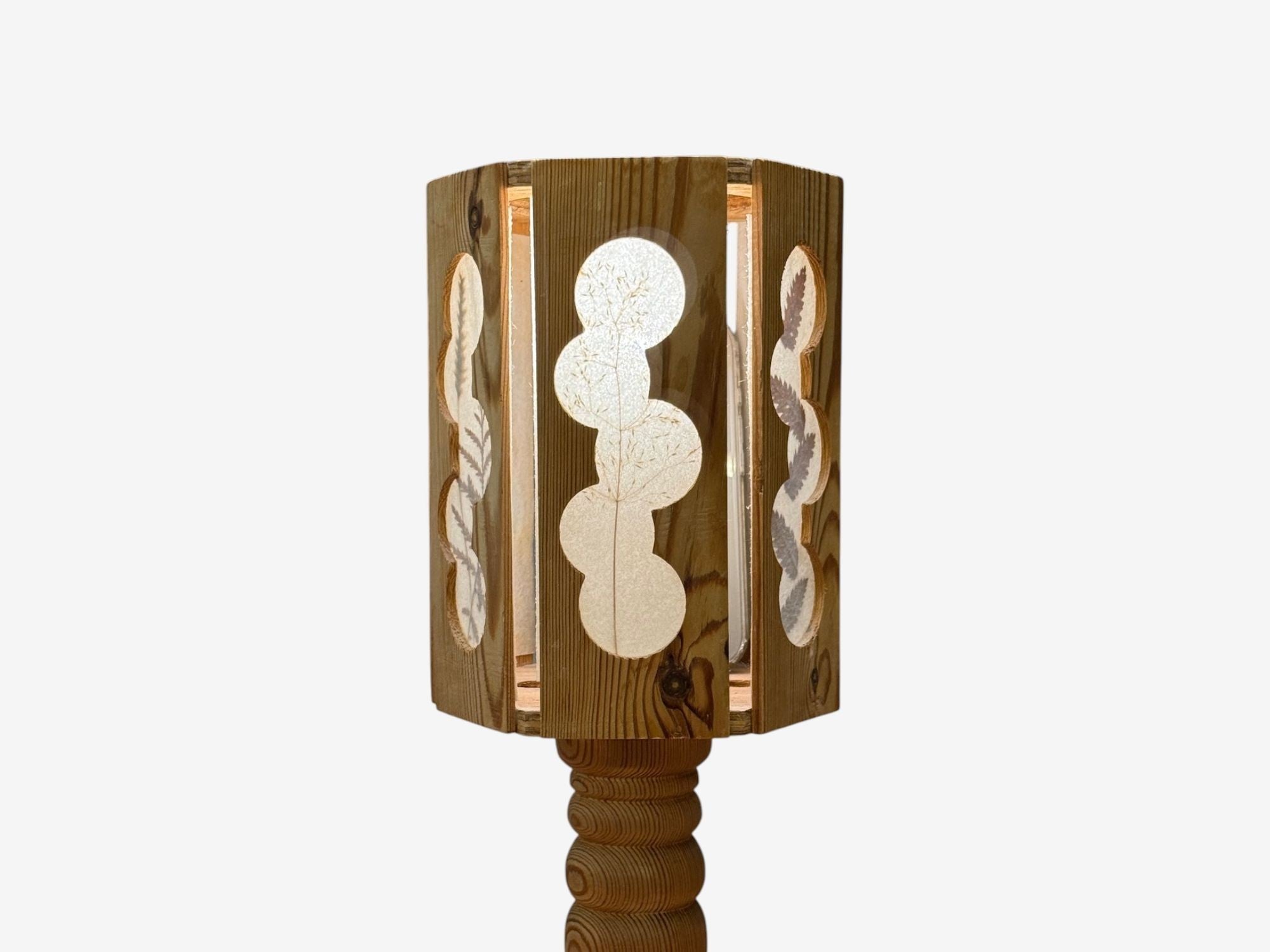 Swedish Modern, Table Lamp, Pine, Fabric, Sweden, 1940s