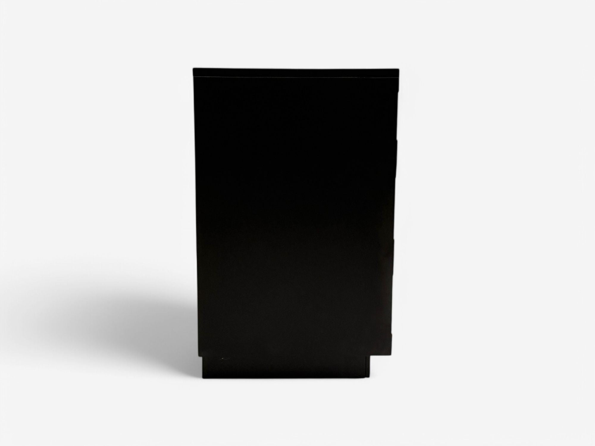 Hollywood Regency, Satin Black Wood, Brass, Campaign Dresser USA, 1970s