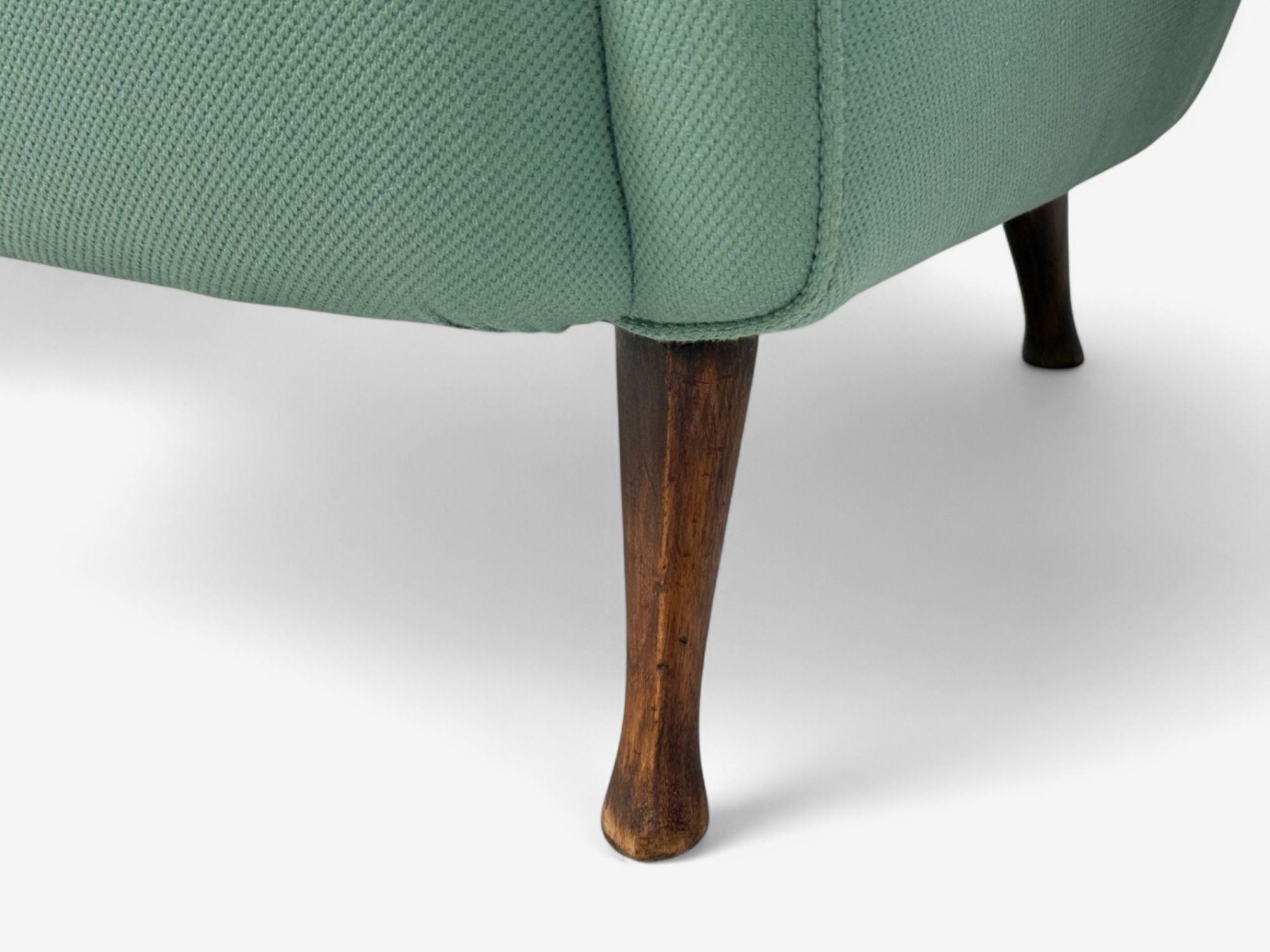 Carlo Pagani attr., Fabric, Wood, Lounge Chairs, Italy, 1950s