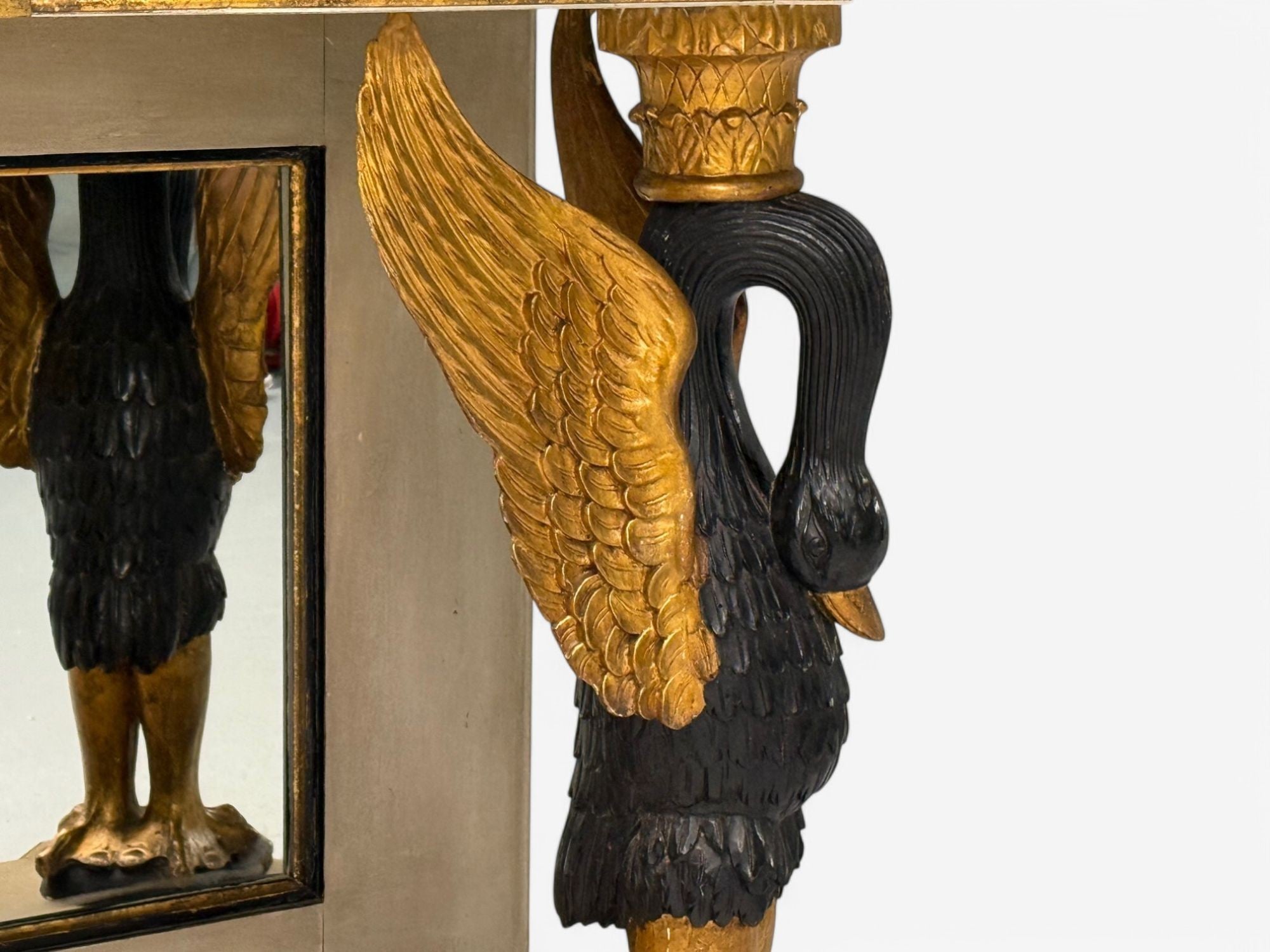 Maison Jansen attr., Hollywood Regency, Giltwood, Mirrored Console Table, 1940s