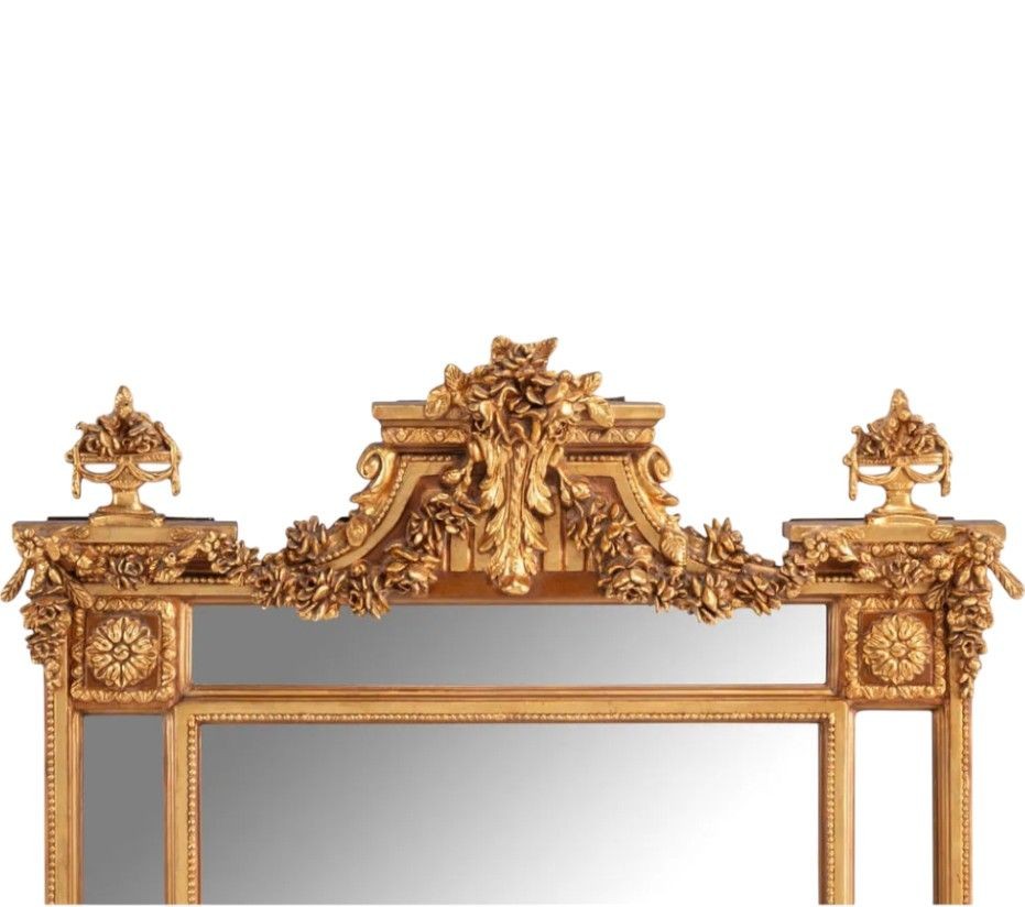 Louis XVI Style, Large Wall or Floor Mirrors, Giltwood, Gesso, Europe, 19th C.