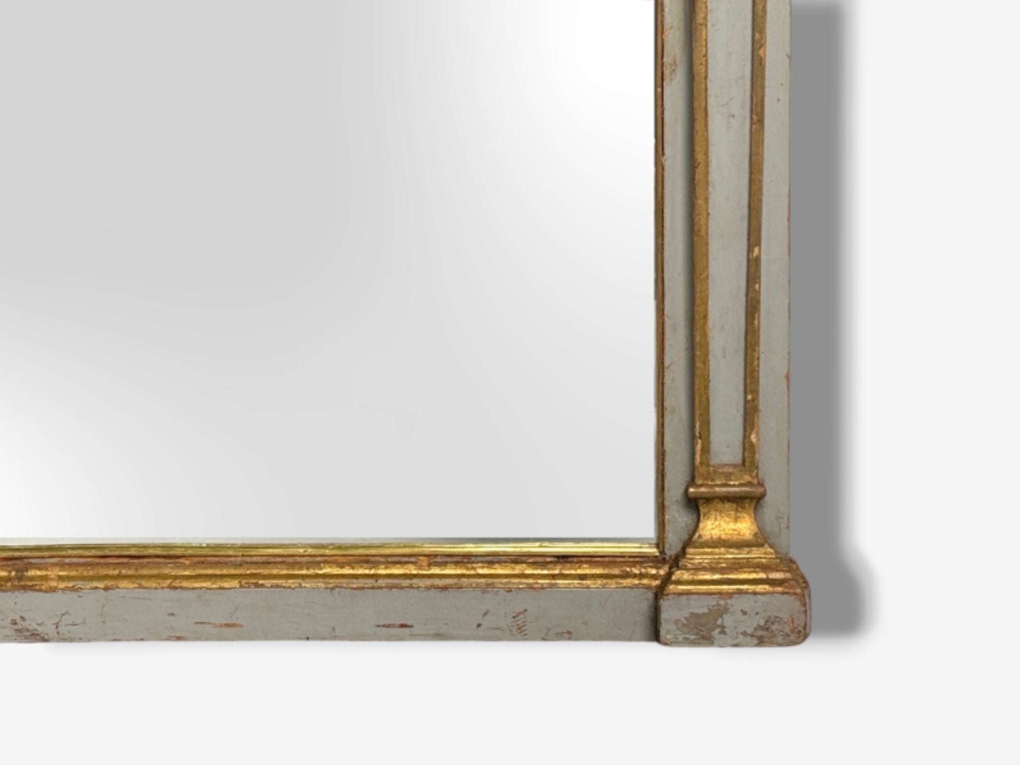 Swedish Paint Decorated, Parcel-Gilt, Large Wall Mirror, France, 19th c.