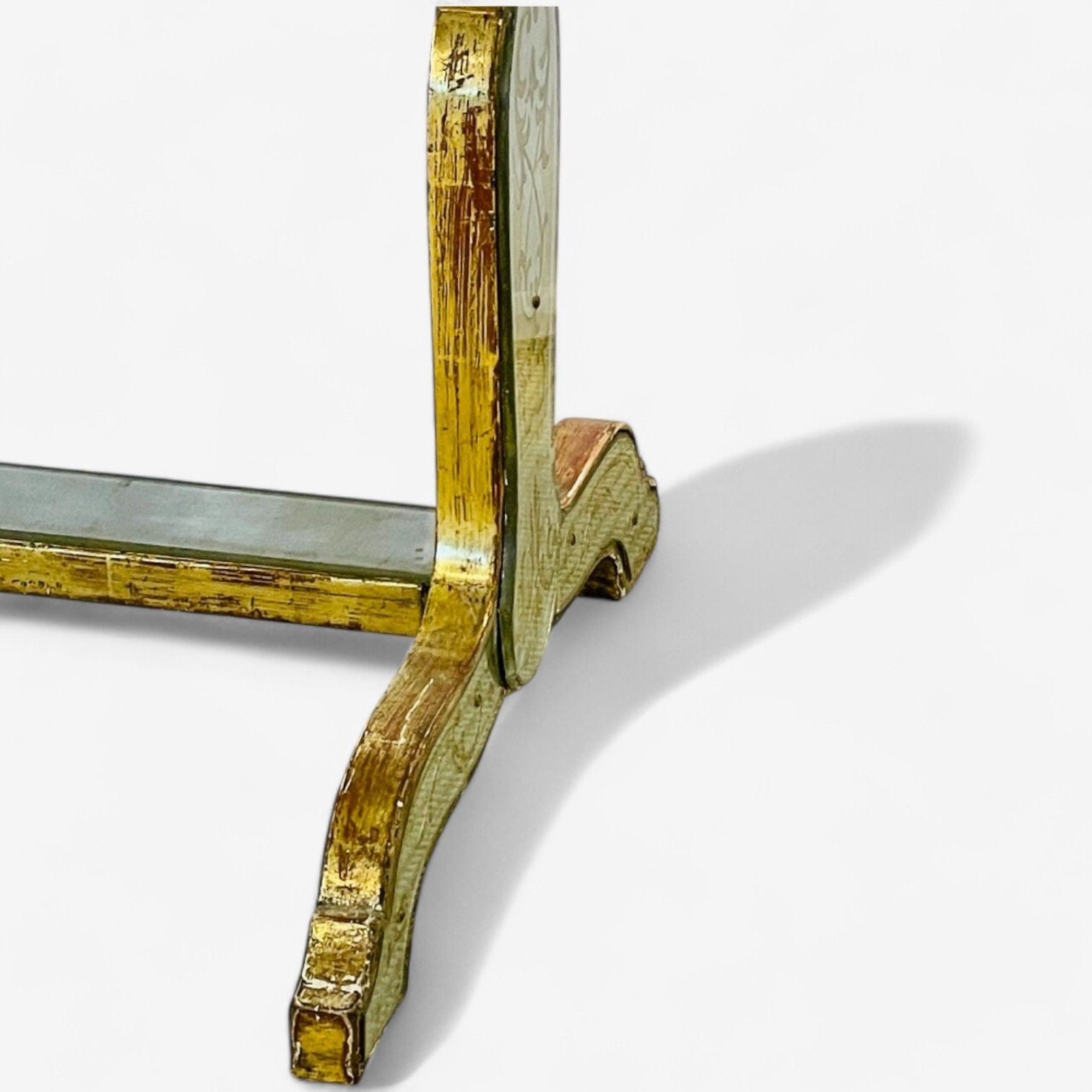 Maison Jansen, Hollywood Regency, Vanity, Eglomise Glass, Silver Leaf, 20th C.