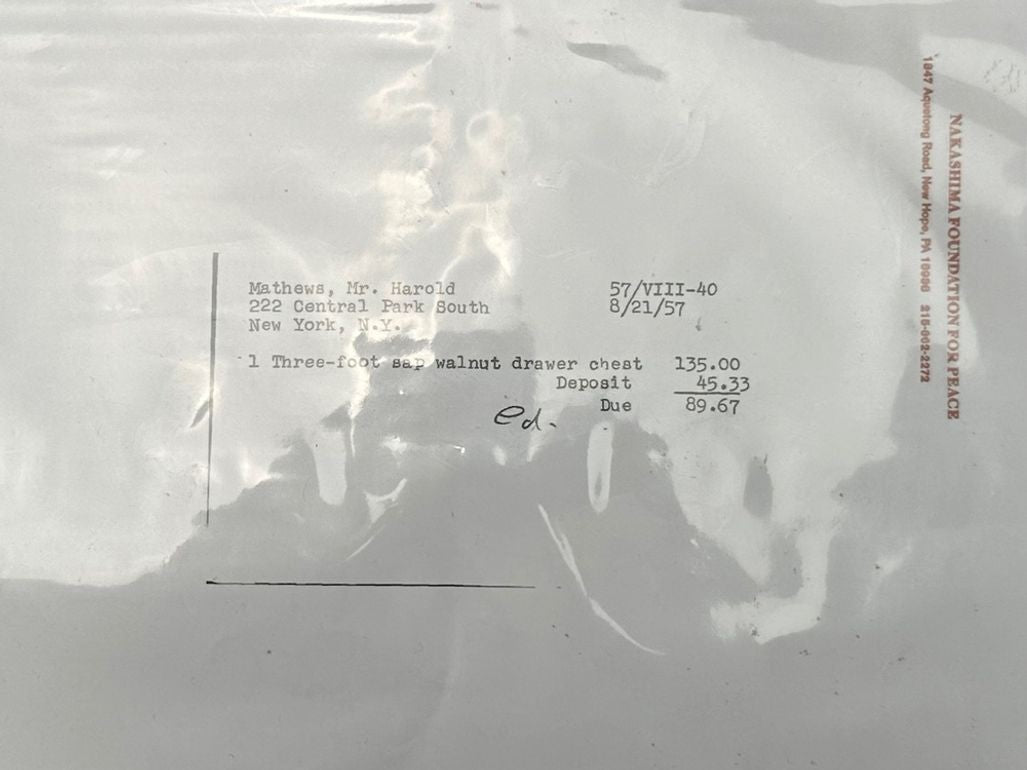 George Nakashima, Mid-Century Modern, Sap Walnut, Rare Nightstand, USA, 1957