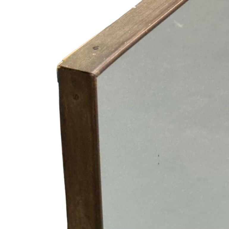 Gio Ponti Attr, Italian Mid-Century Modern, Monumental Wall Mirror, Brass, 1950s