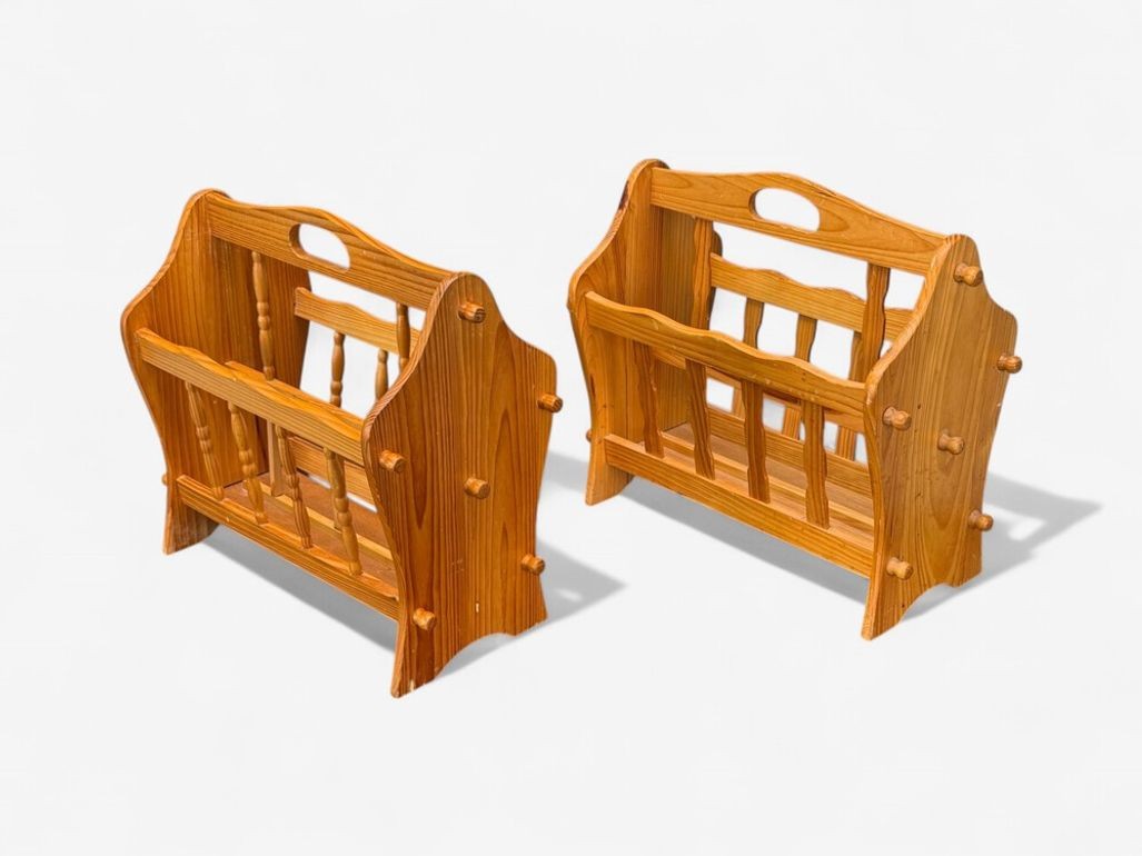 Swedish Modern, Pine, Magazine Rack, Sweden, 1960s