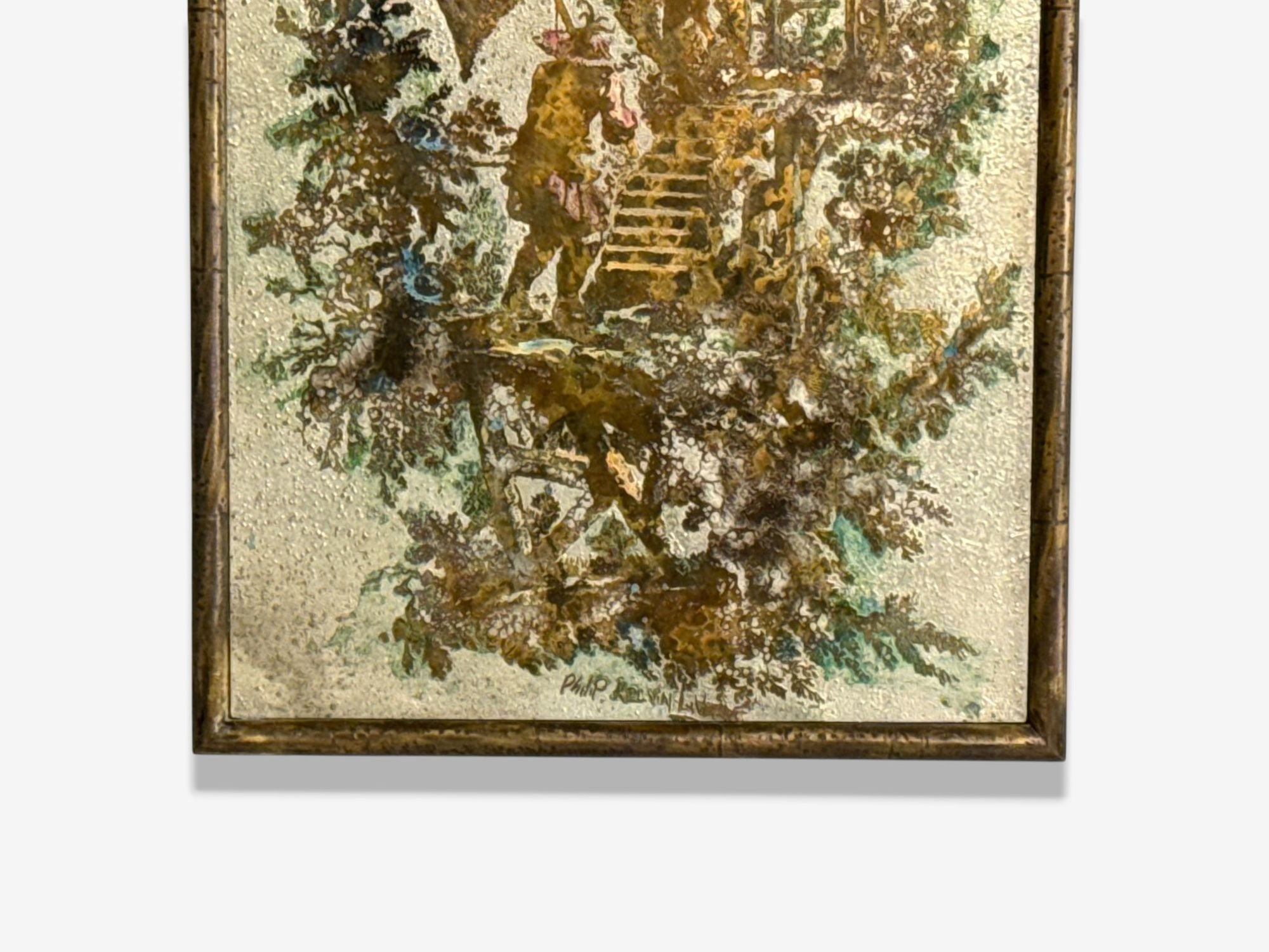 Philip & Kelvin LaVerne, Bronze, Chinois Wall Plaque, USA, 1960s