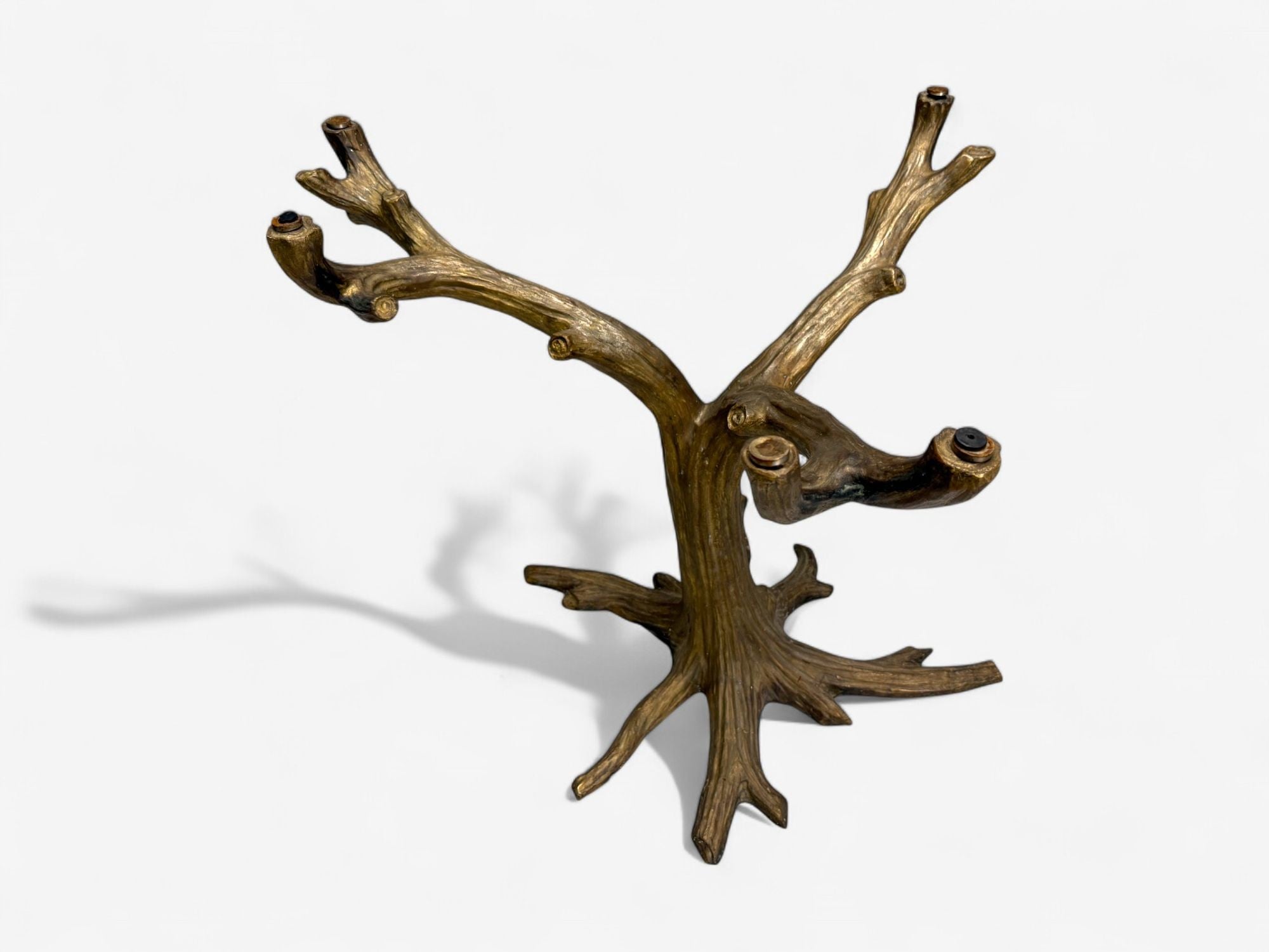 Organic Modern, Gilt Metal, Faux Bois Table Base, United States, 21st c.