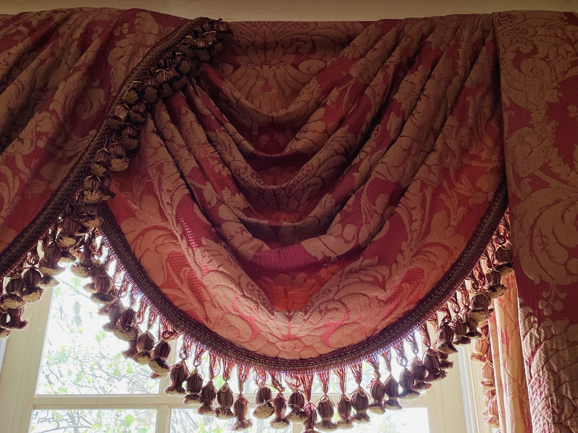 Pair of Burgundy Wall or Window Treatments, Curtains, Drapes, Scalamandré