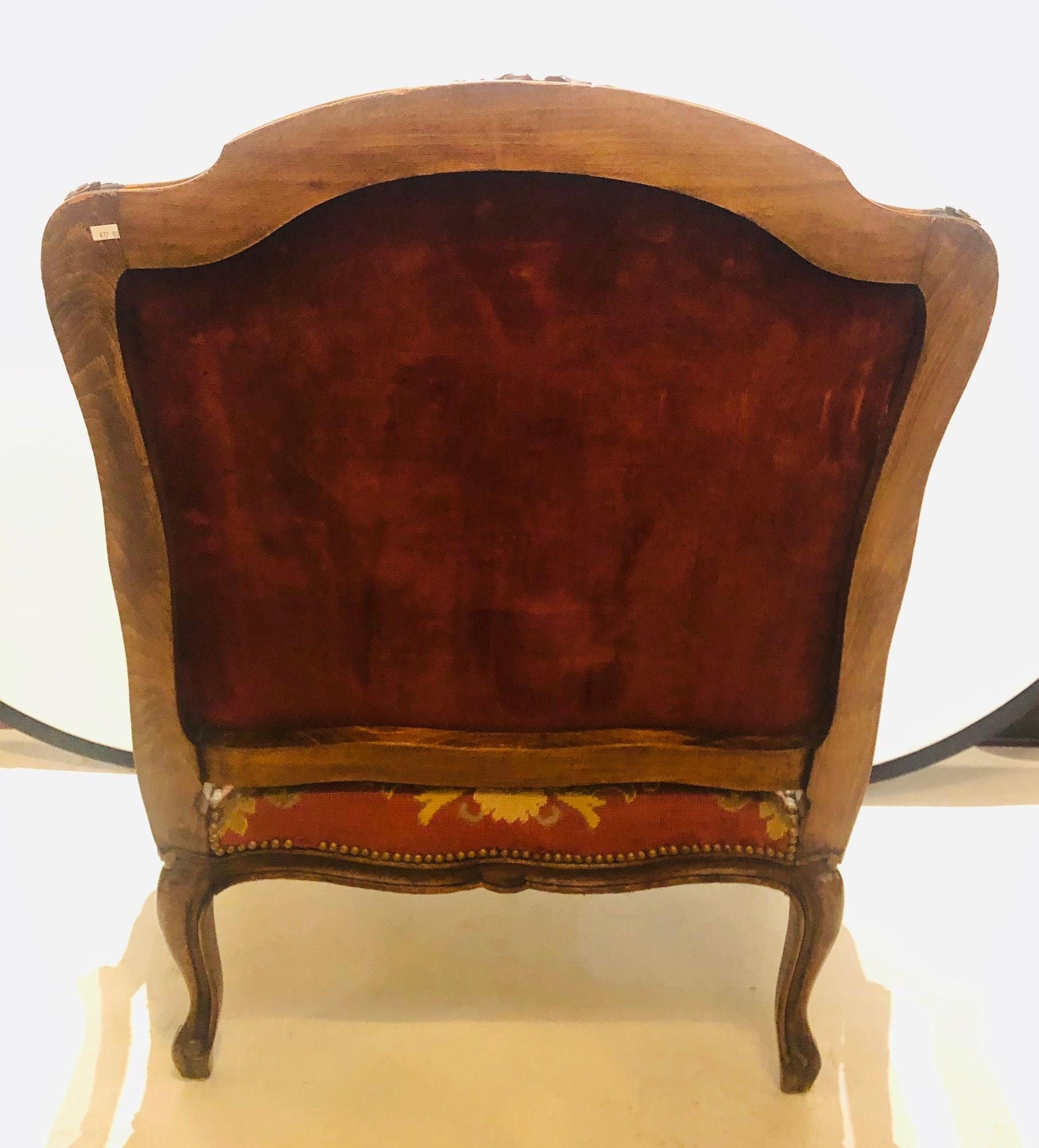 19th Century Louis XV Style Armchair Bergere Petite and Gros Point Upholstery
