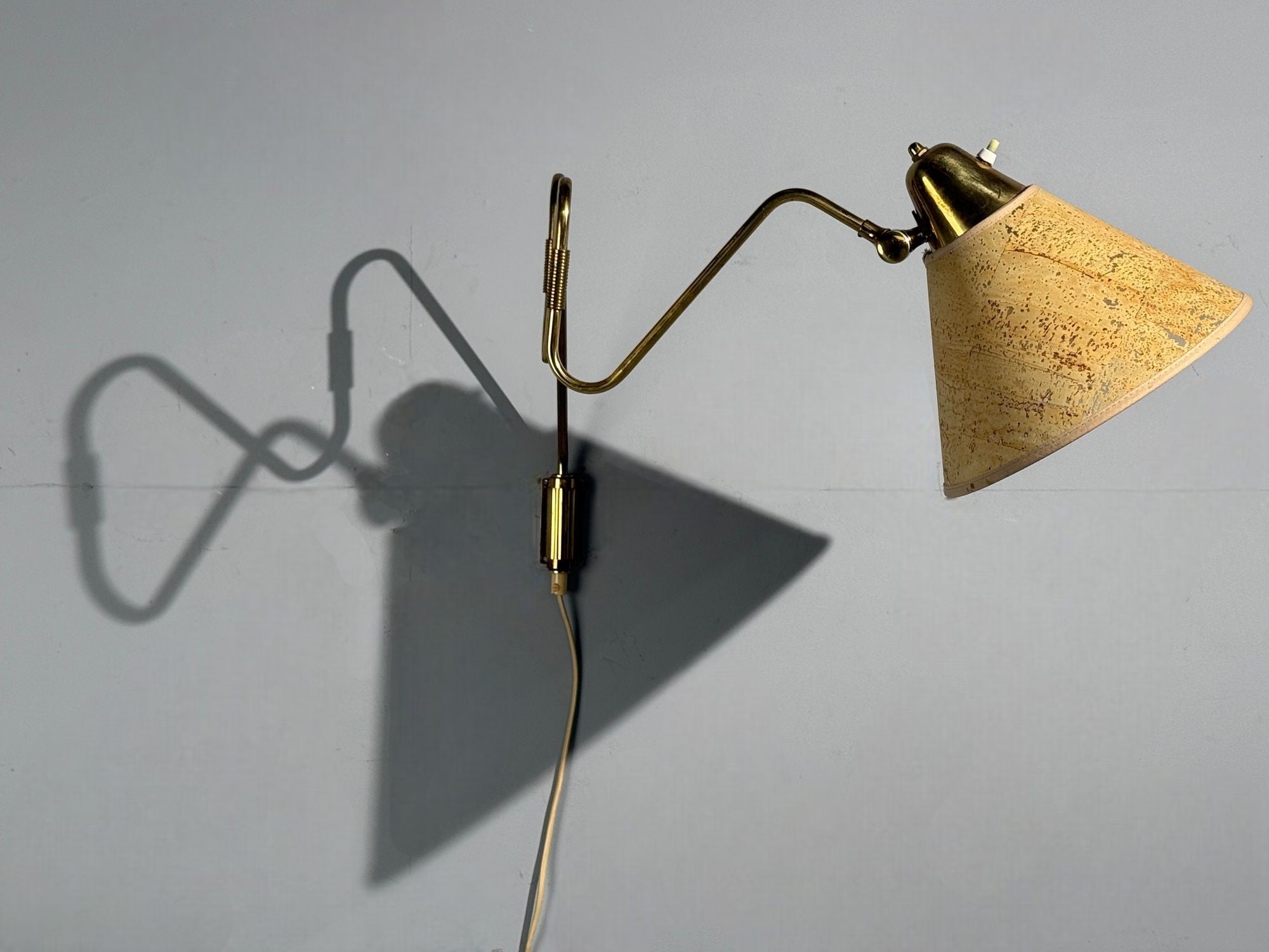 Danish Modern, Articulating Wall Light, Brass, Denmark, 1960s