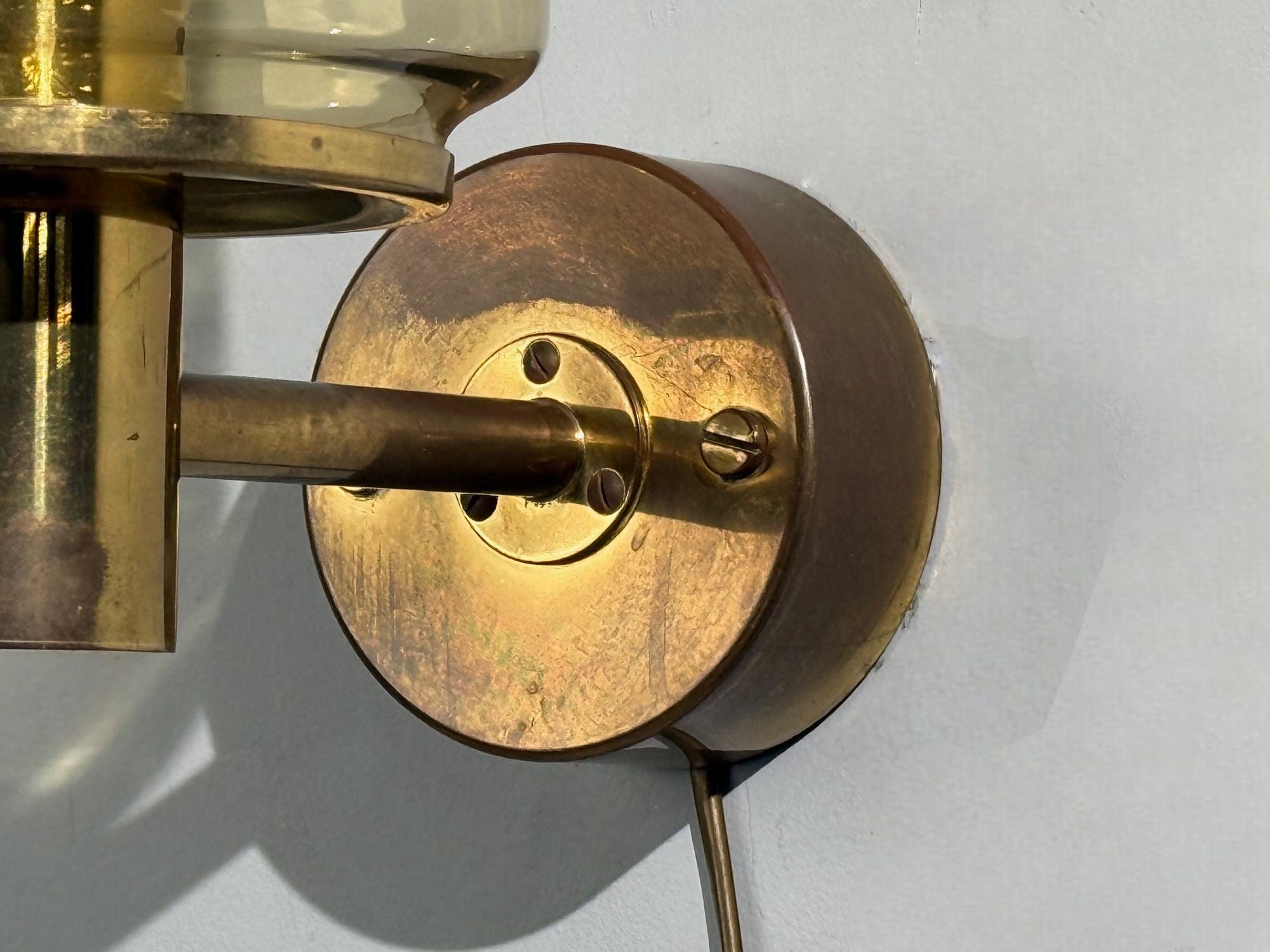 Hans-Agne Jakobsson, Wall Light, Brass, Glass, Sweden, 1960s