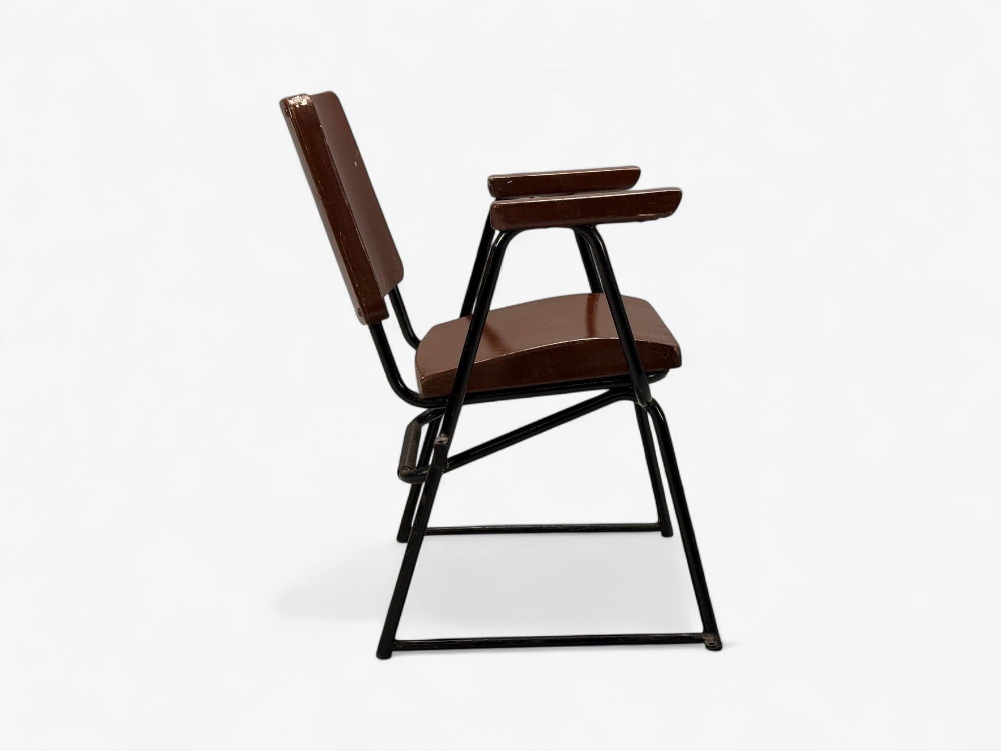 Studio BBPR, Lacquered Iron, Wood, Twelve Armchairs, Italy, 1960s