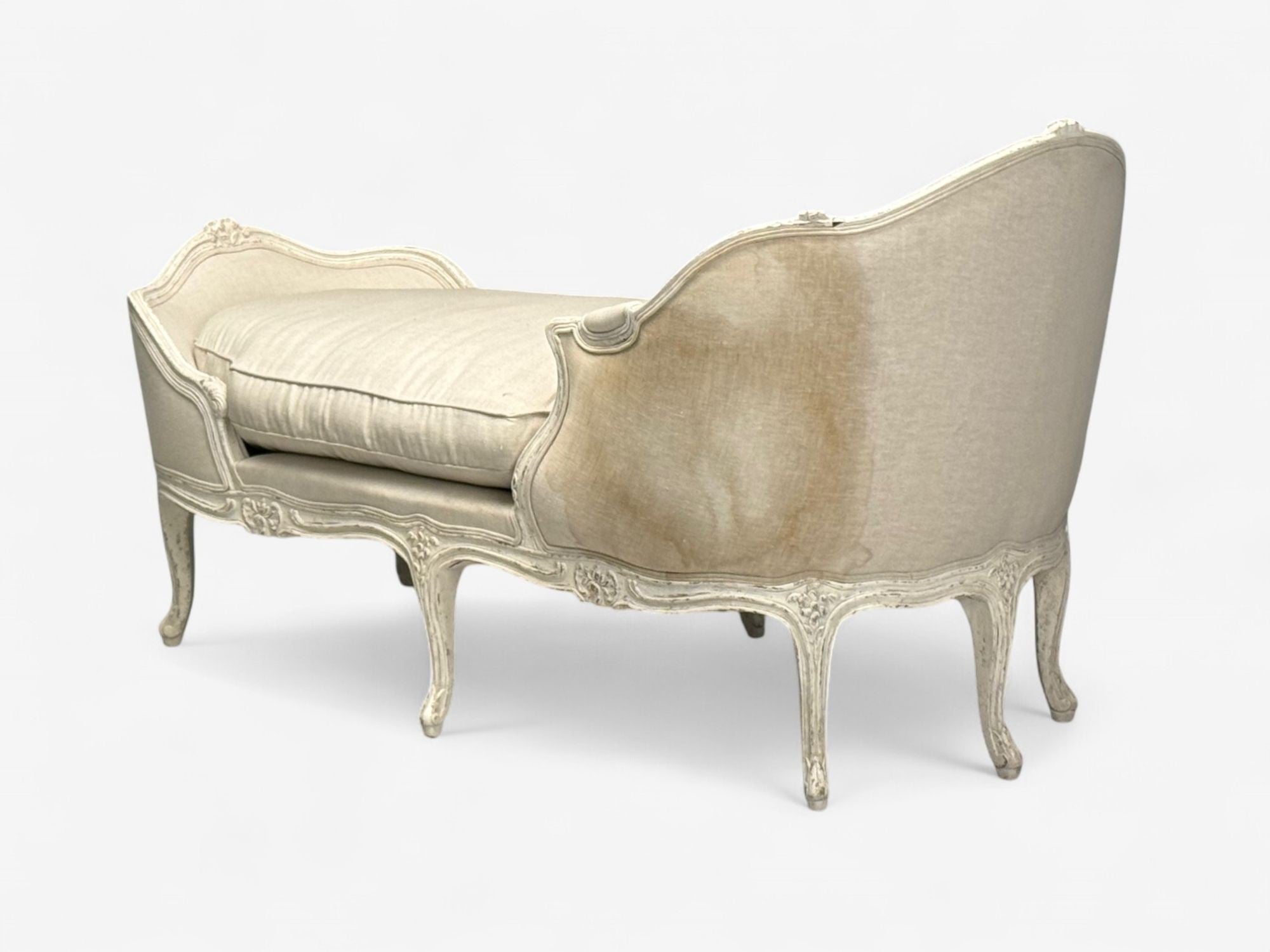 Gustavian, Distressed White Paint, Linen, Swedish Daybed, Sweden, 20th c.