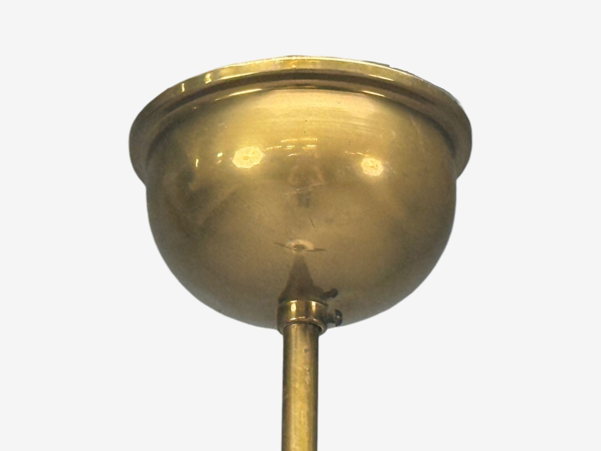 Danish Modern, Brass, Glass, Pendant Light, Denmark, 1960s