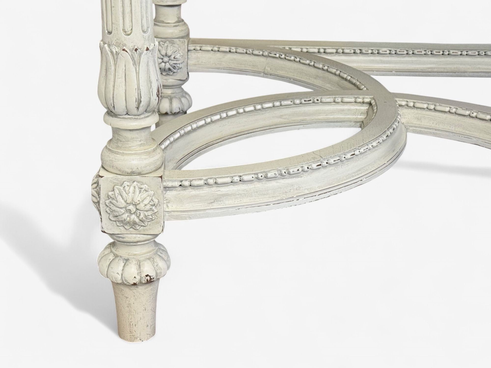 Gustavian Louis XVI Style, White Painted Console Table, France, Marble, 1910