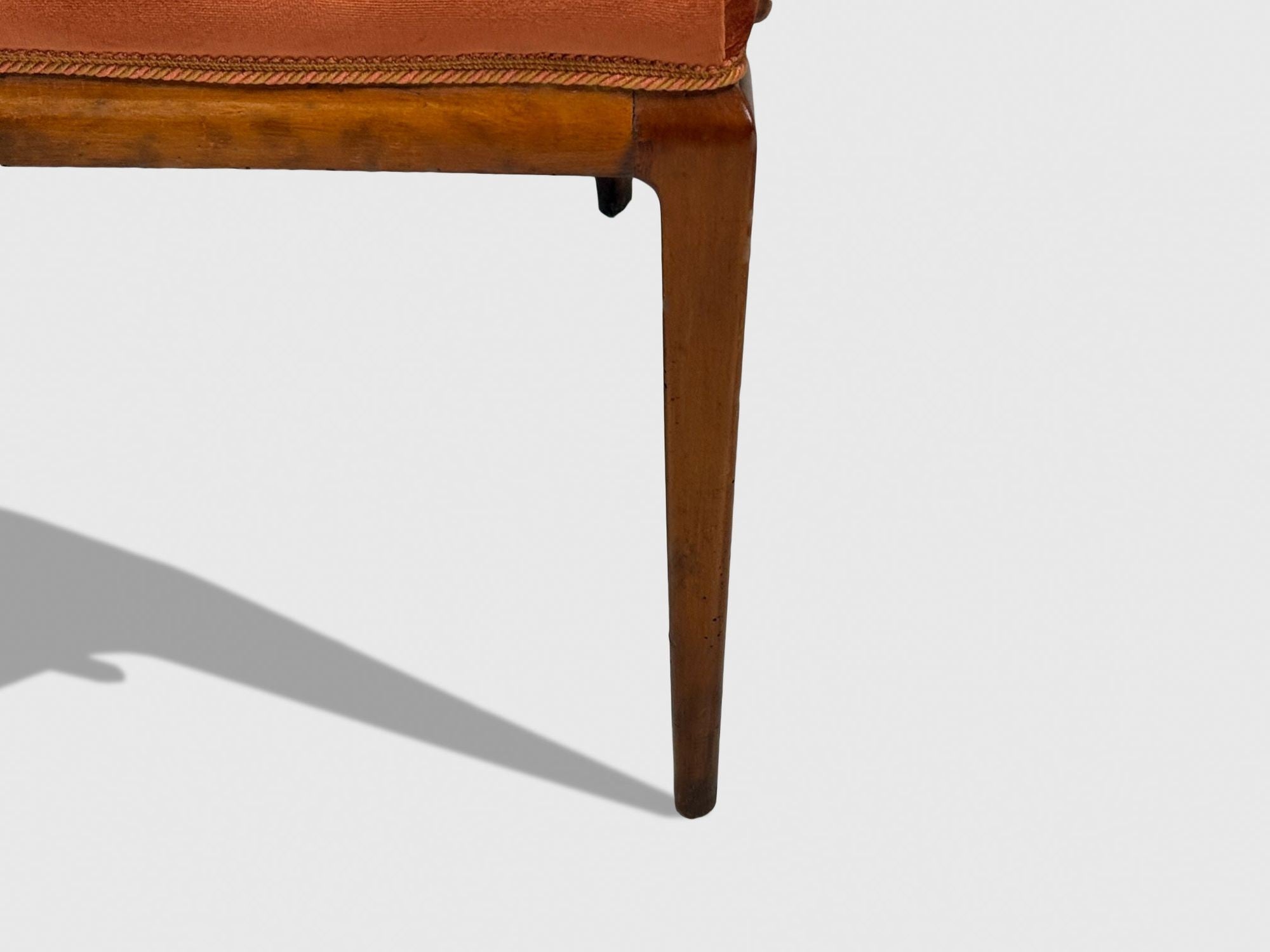 Osvaldo Borsani, Italian Modern, Cherrywood, Velvet, Armchair, Italy, 1950s