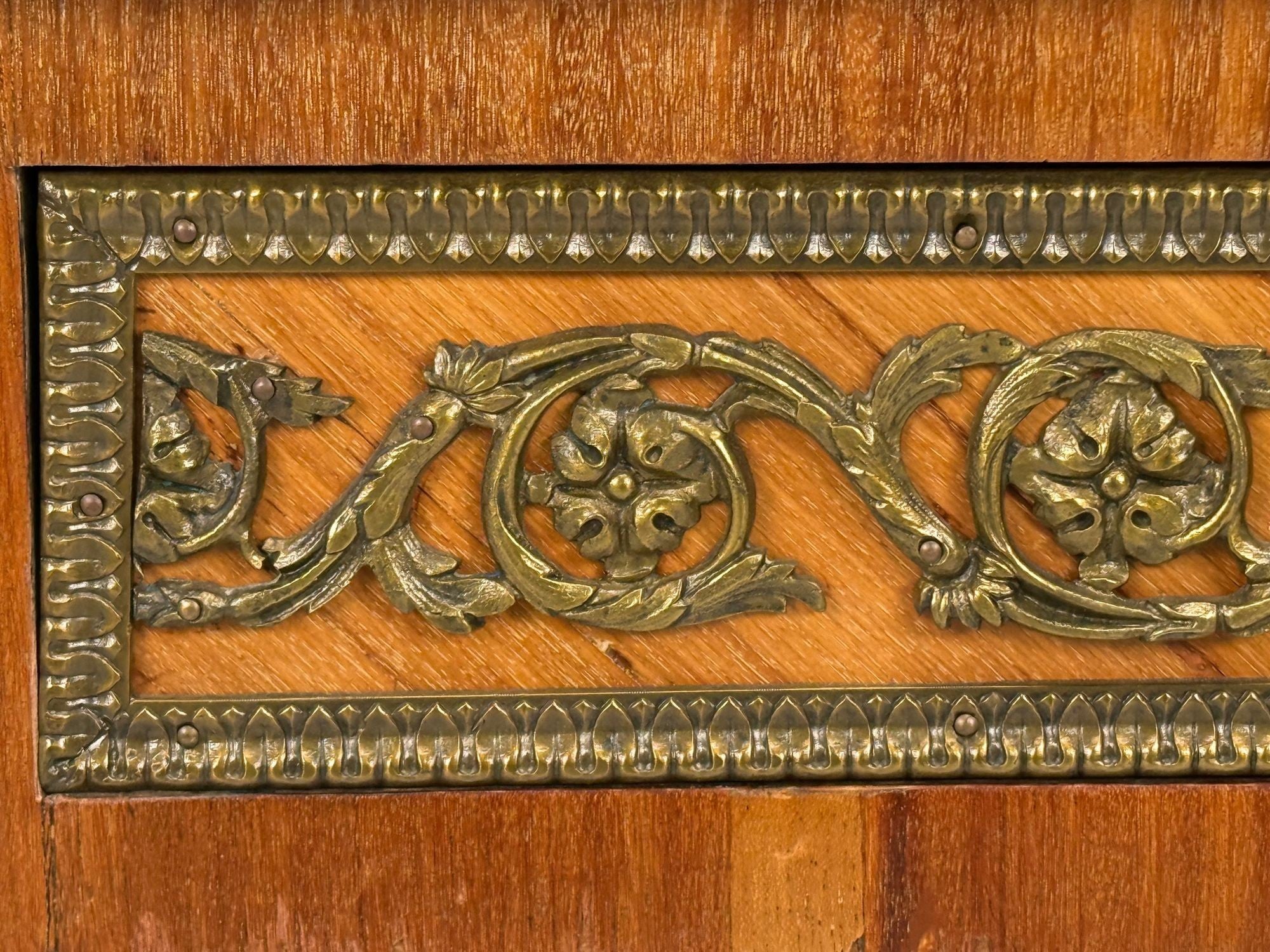Louis XVI Style, Marquetry, Leather, Writing Desk, France, 19th.