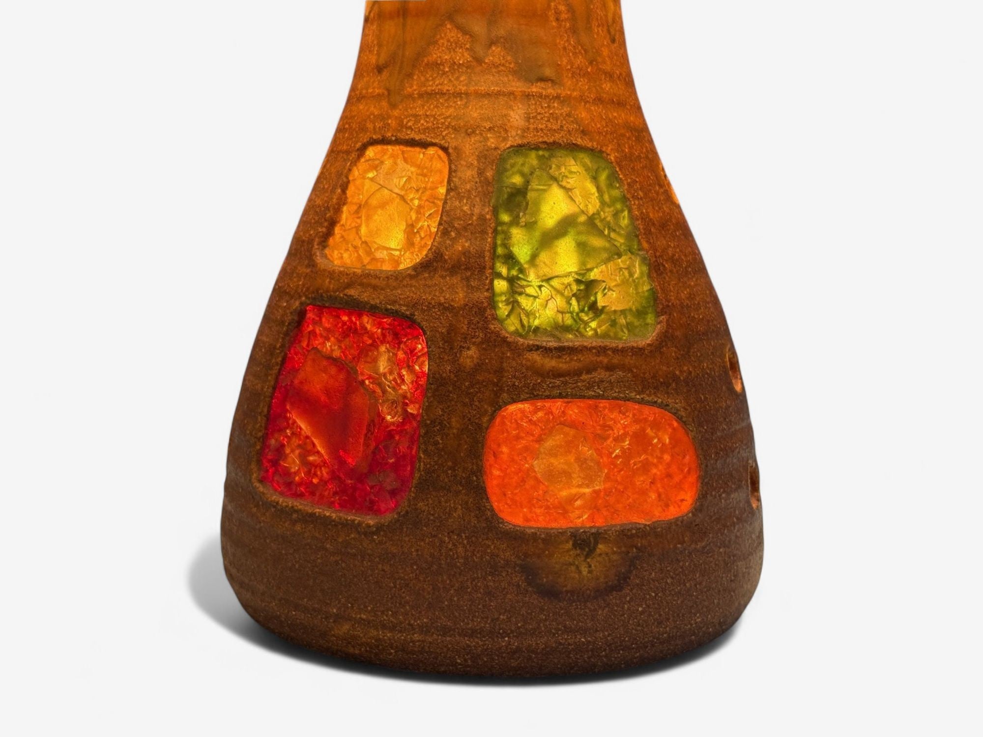 Accolay, Ceramic, Stained Glass, Spun Resin, Table Lamp, France, 1960s