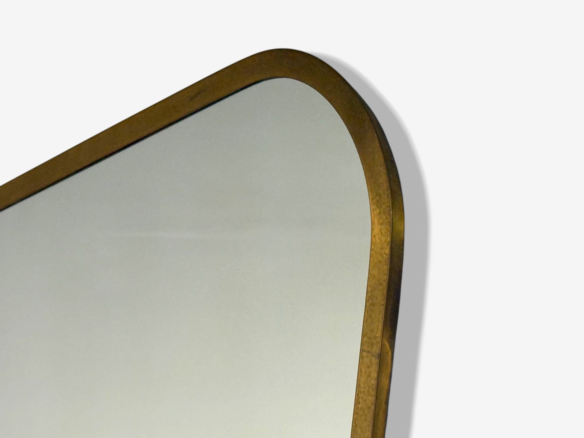 Italian Modern, Cherrywood, Glass, Console with Mirror, Italy, 1950s