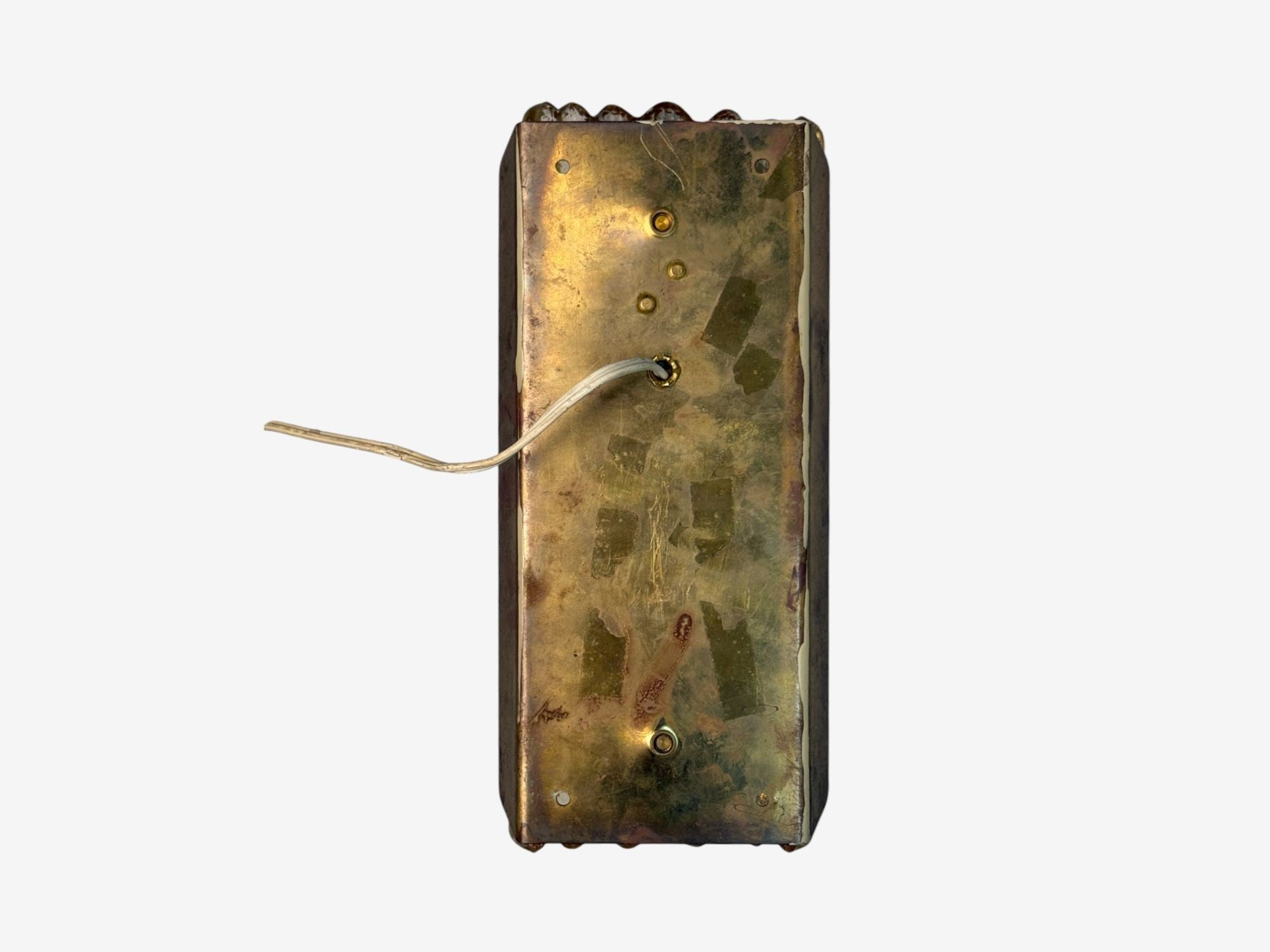 Lyfa, Textured Glass, Patinated Brass, Wall Light, Sweden, 1970s