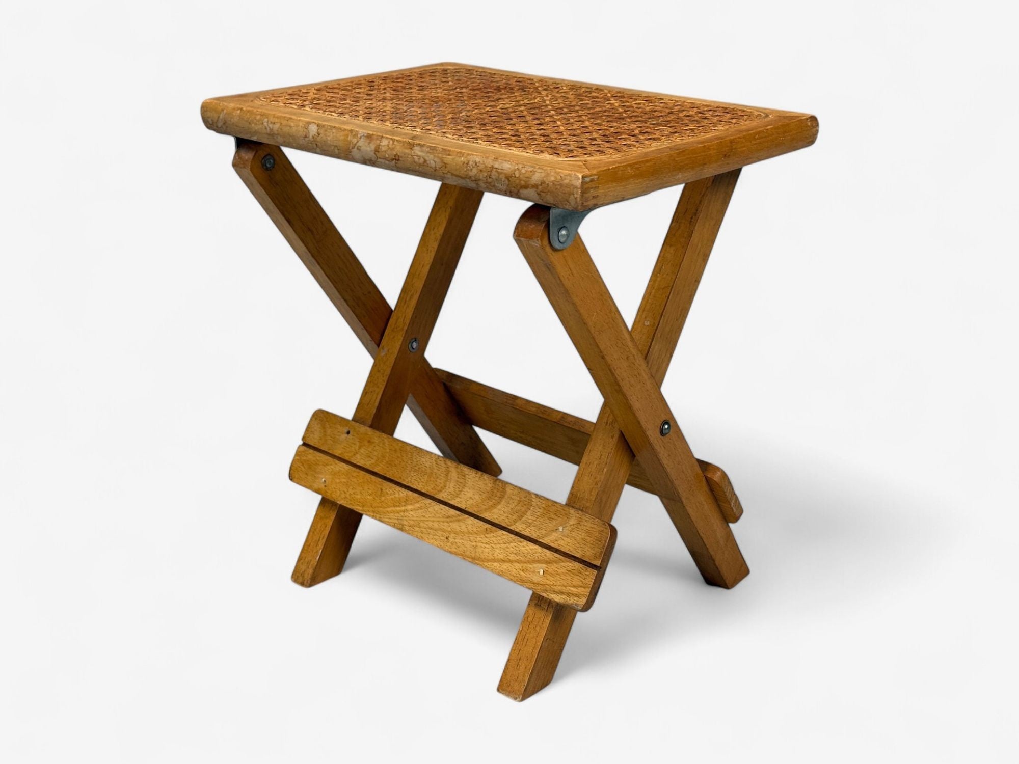 Danish Modern, Oak, Cane, Folding Side Tables, Denmark, 1970s