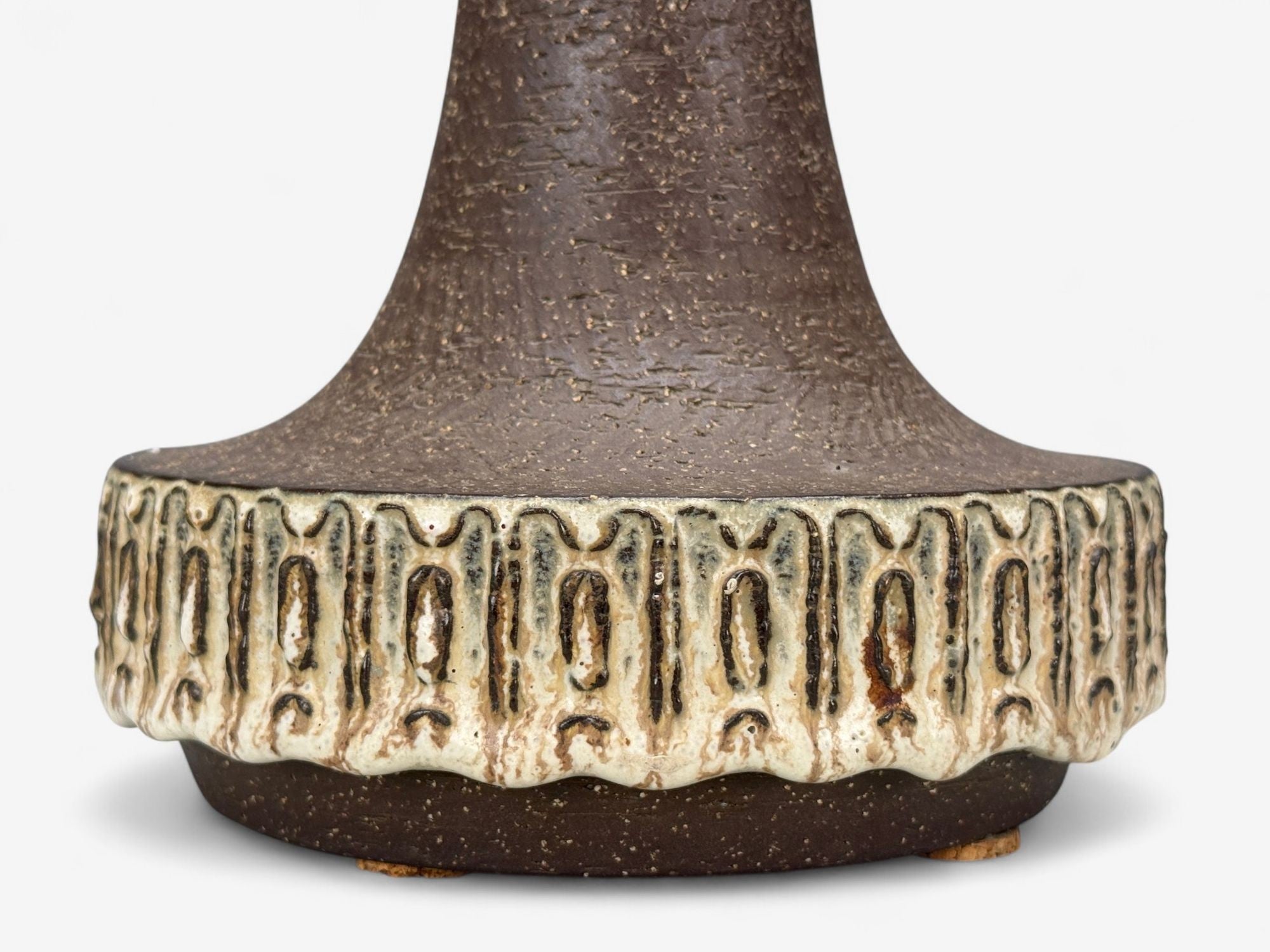 Michael Andersen & Søn, Brown Stoneware, Large Table Lamp, Denmark, 1960s