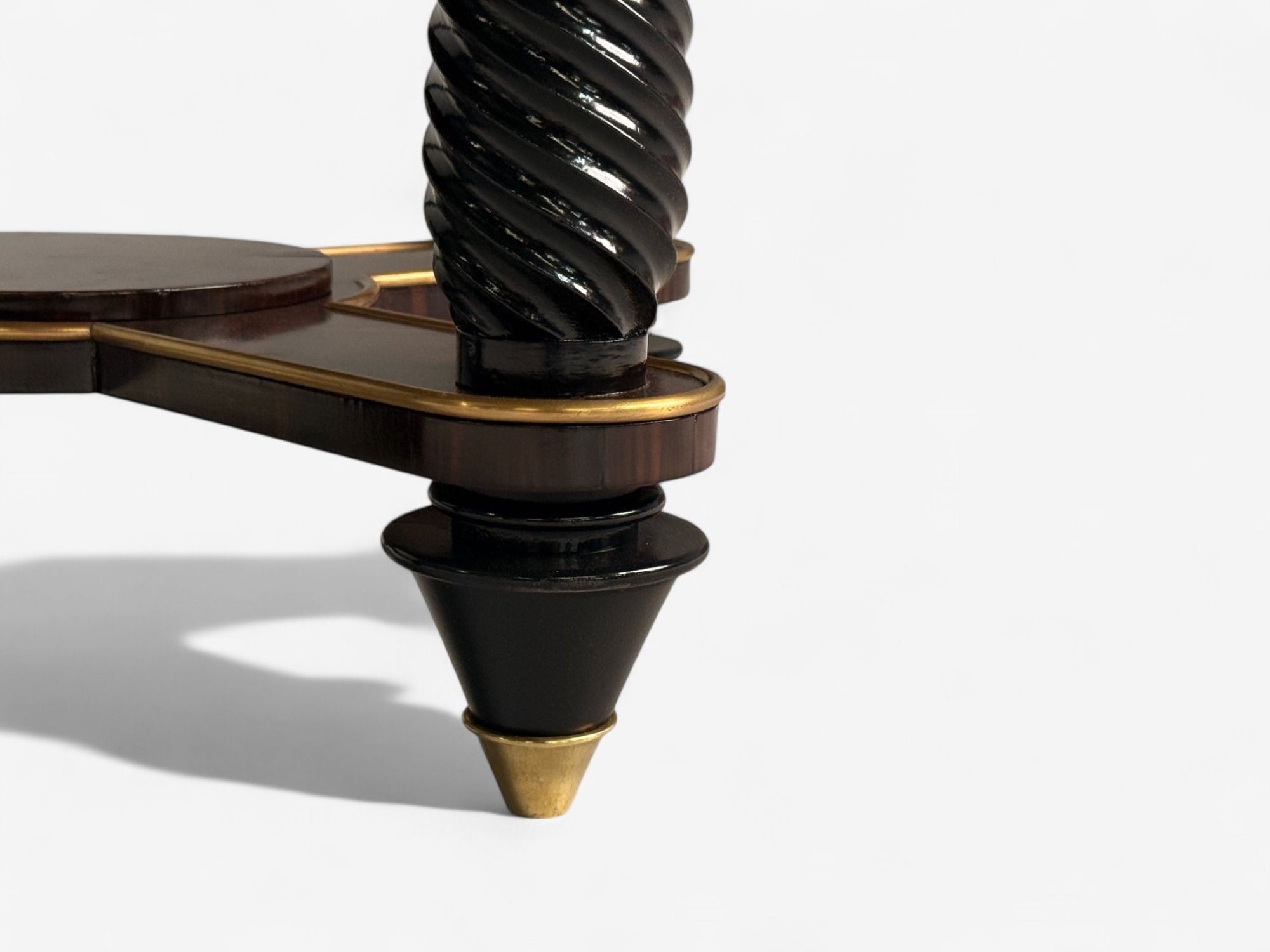 Regency, Macassar, Ebony, Brass Inlay, Center Table, France, 1970s