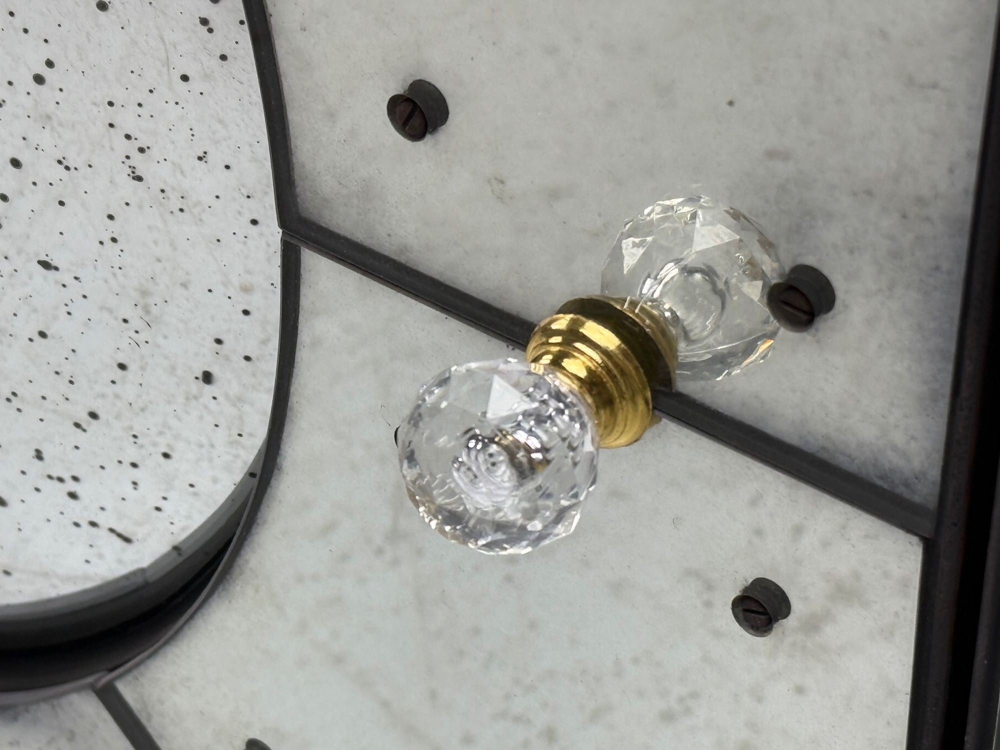 Art Deco Style, Painted Wood, Antique Glass, Mirrored Sideboard or Credenza