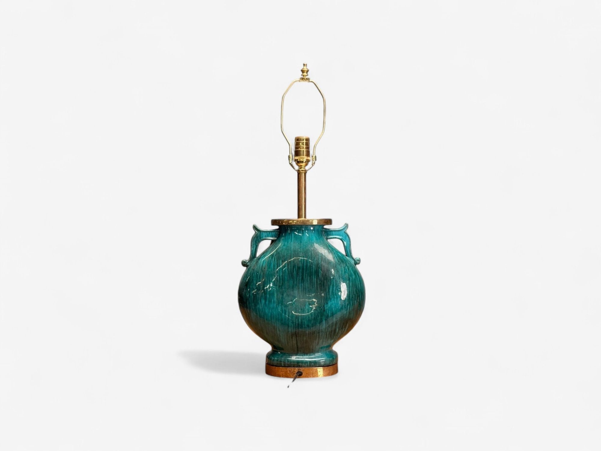 Marcello Fantoni, Green Ceramic, Chinese Table Lamps, Italy, 1940s