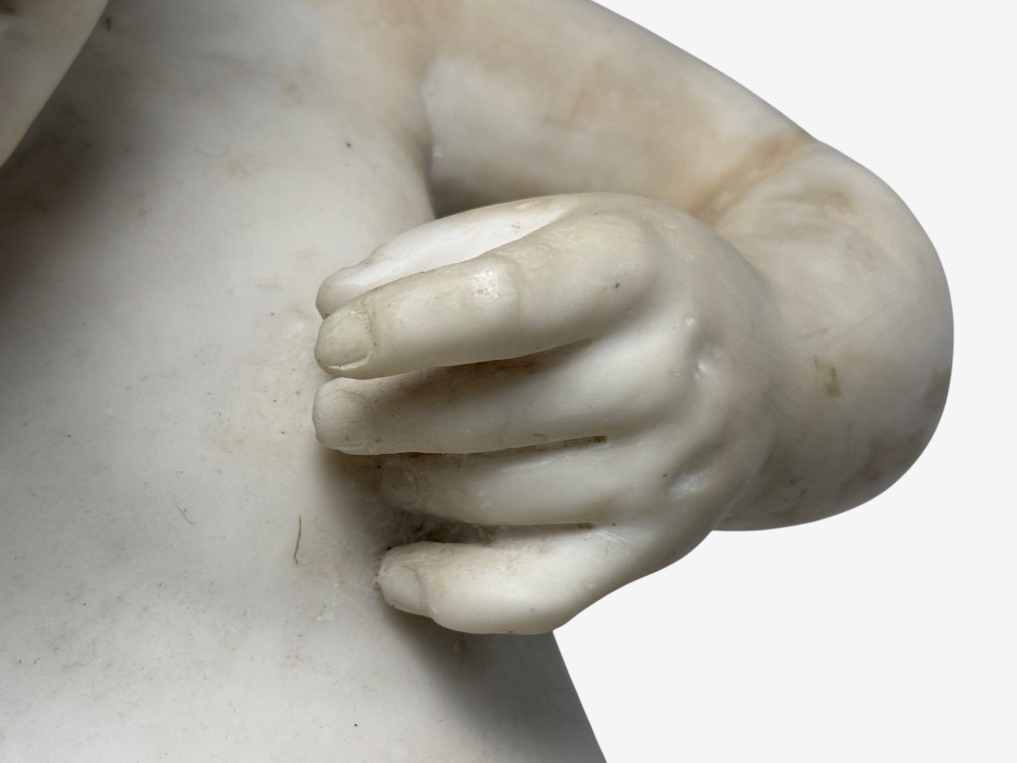 Neoclassical, Faux Marble, Seated Angel Busts on Sleighs, Italy, 1960s