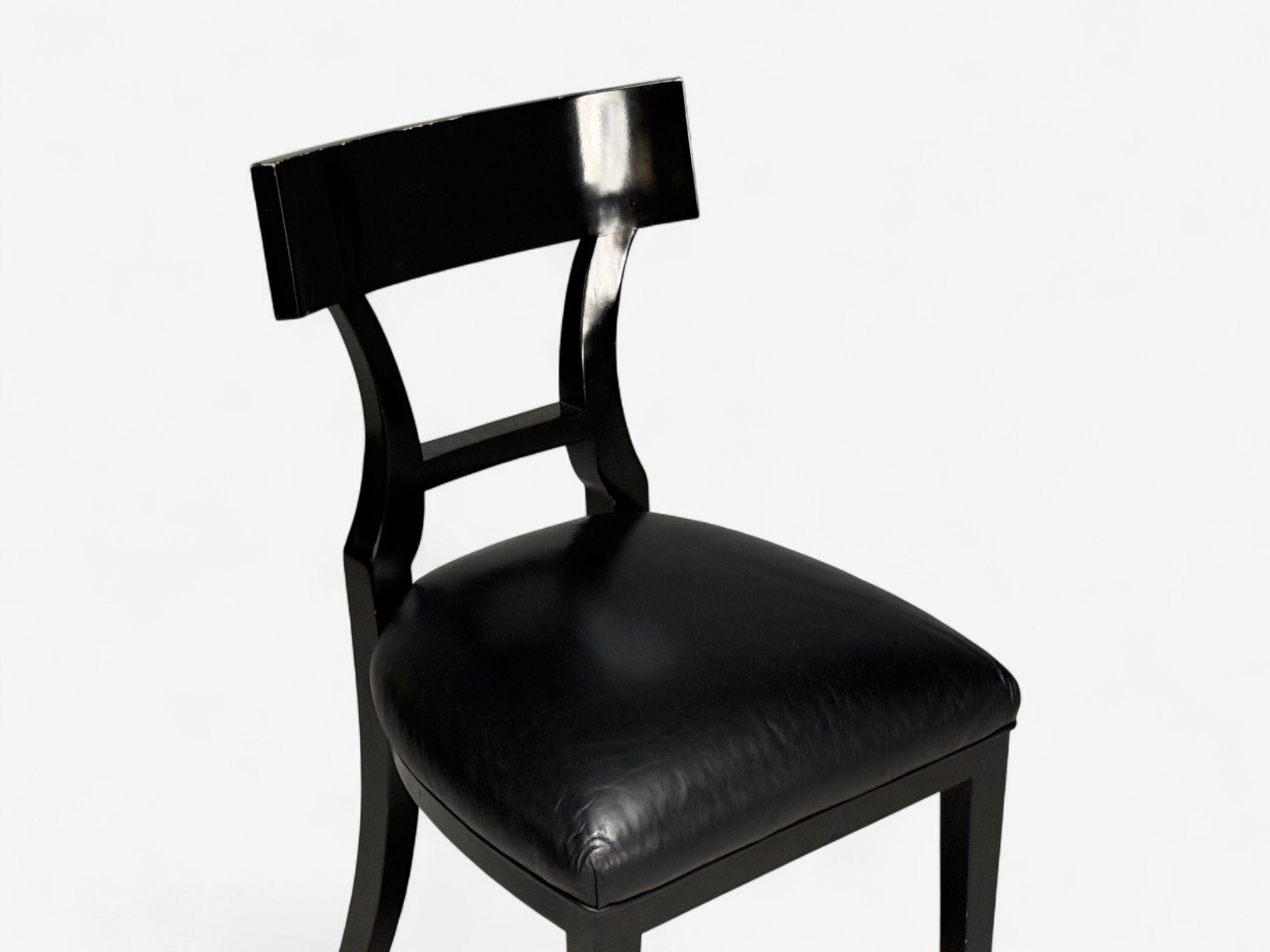 Niedermaier, Ebonized Wood, Leather, Klismos Dining Chairs, USA, 21st C.