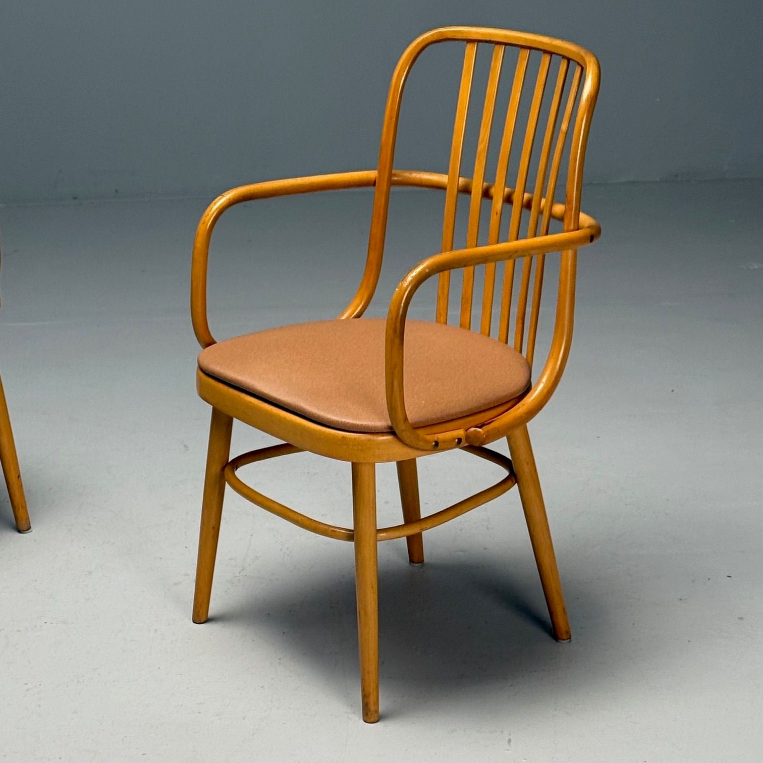 Josef Hoffmann, Ligna, Mid-Century Modern, Bistro Chairs, Czech Republic, 1970s