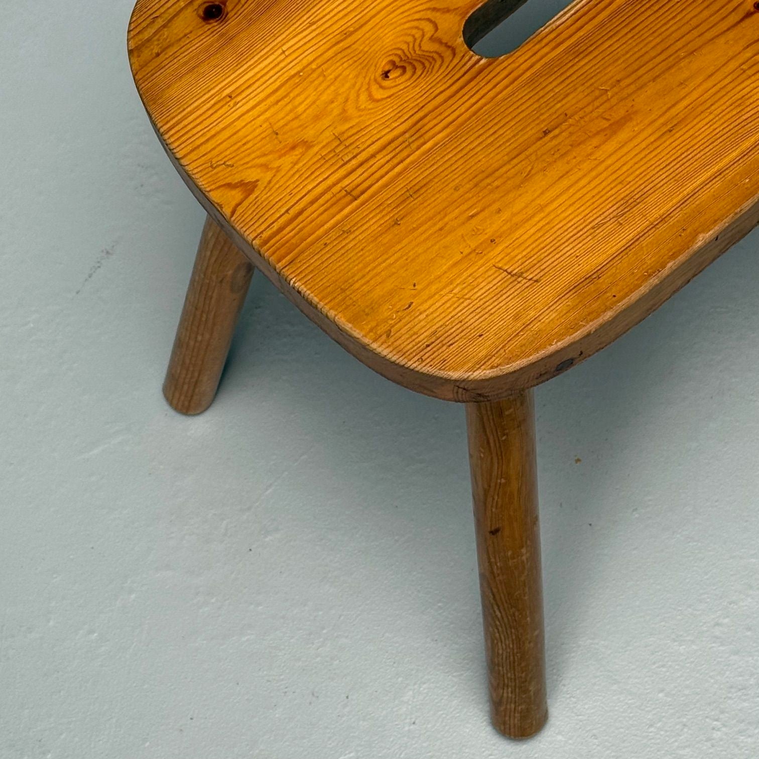 Swedish Mid-Century Modern, Occasional Stools, Pine, Sweden, 1970s