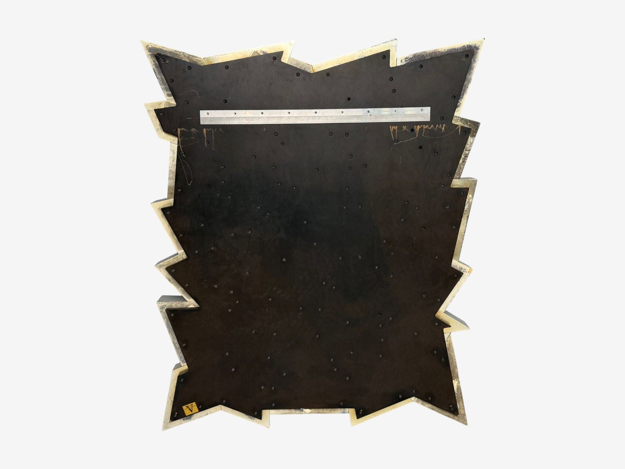 Brutalist Style, Geometric Chrome Wall Mirror, American, 2010s