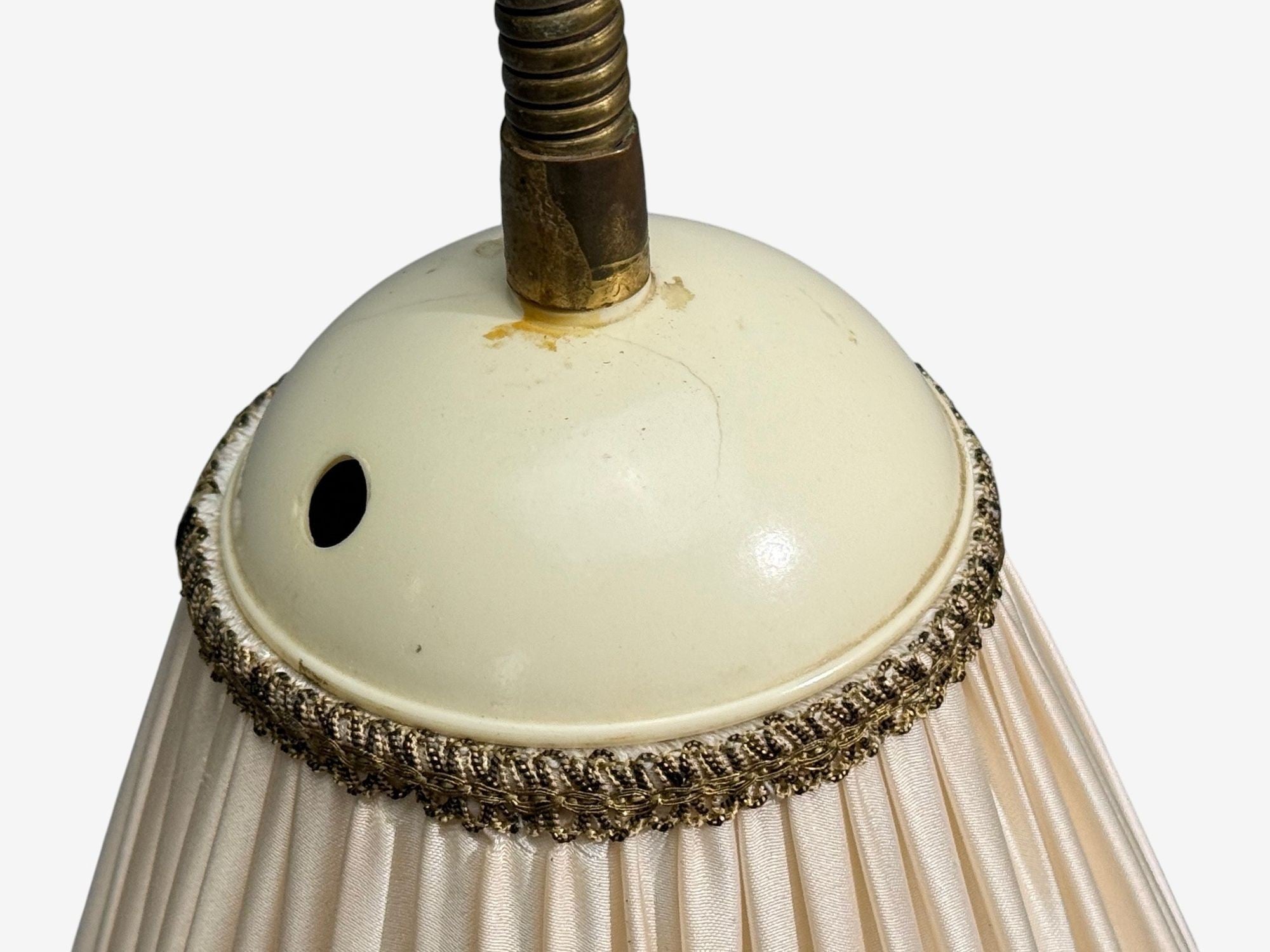 Swedish Modern, Organic Floor Lamp, Brass, Wood, Sweden, 1940s