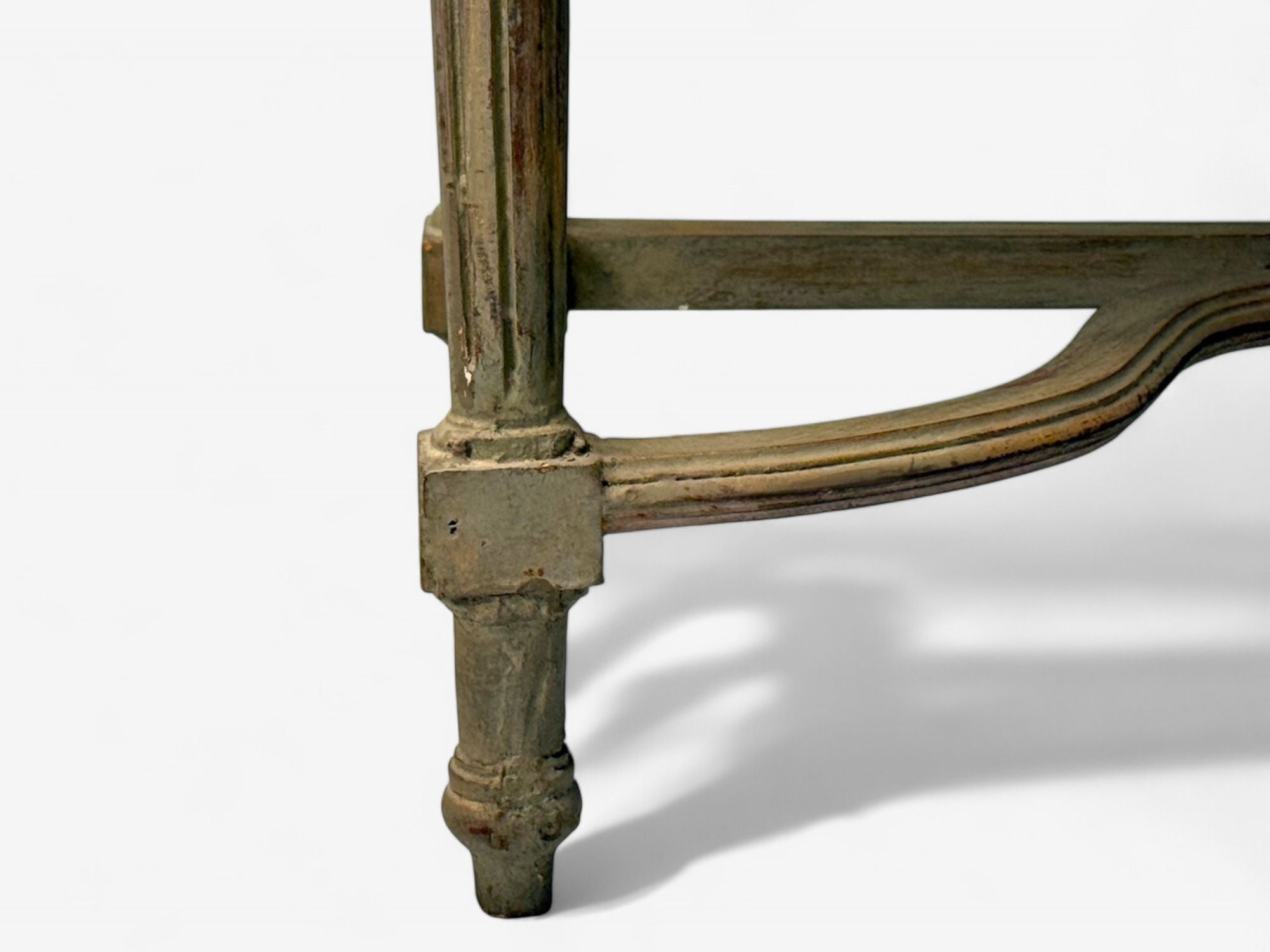 Gustavian, Louis XVI Style, Console Tables, Distressed Grey Wood, Marble, France