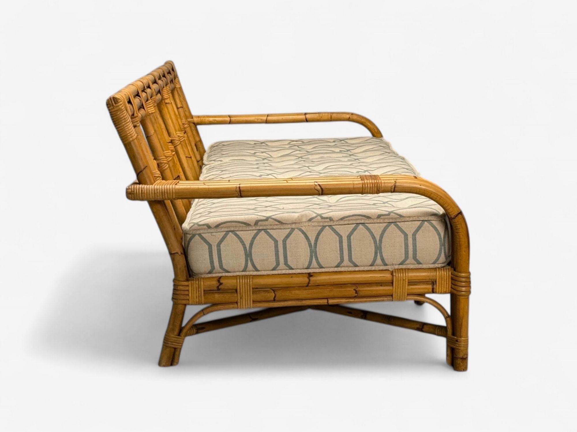 Bielecky Brothers, Modern, Large Three Seater Sofa, Rattan, Bamboo, USA, 21st C.