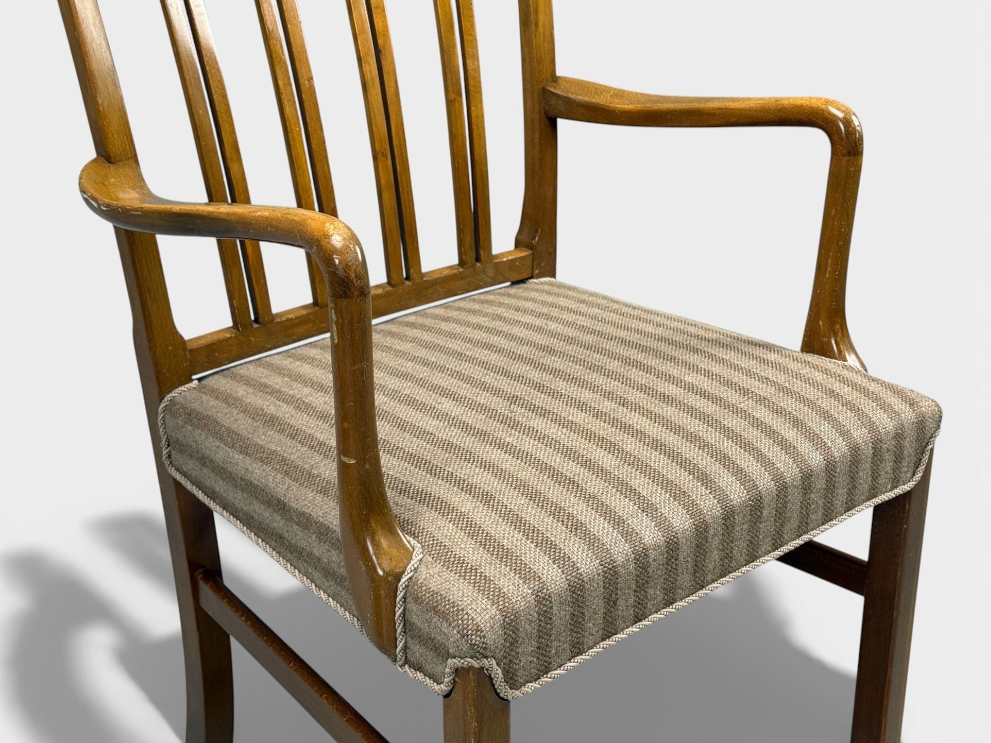 Ole Wanscher, Armchairs, Beech, Fabric, Denmark, 1940s