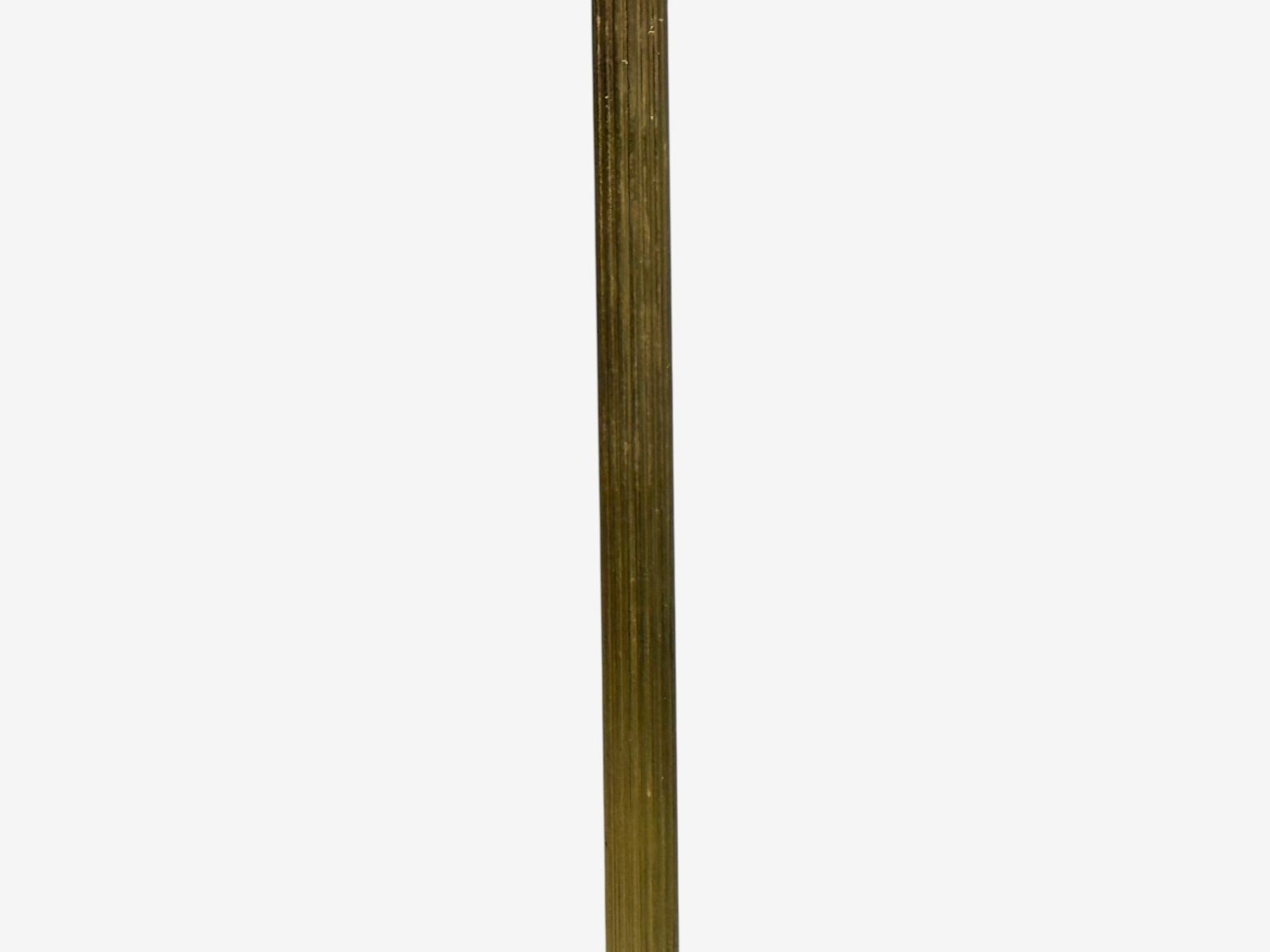 Armaturhantverk Göteborg, Articulating Floor Lamp, Brass, Fabric, Sweden, 1960s