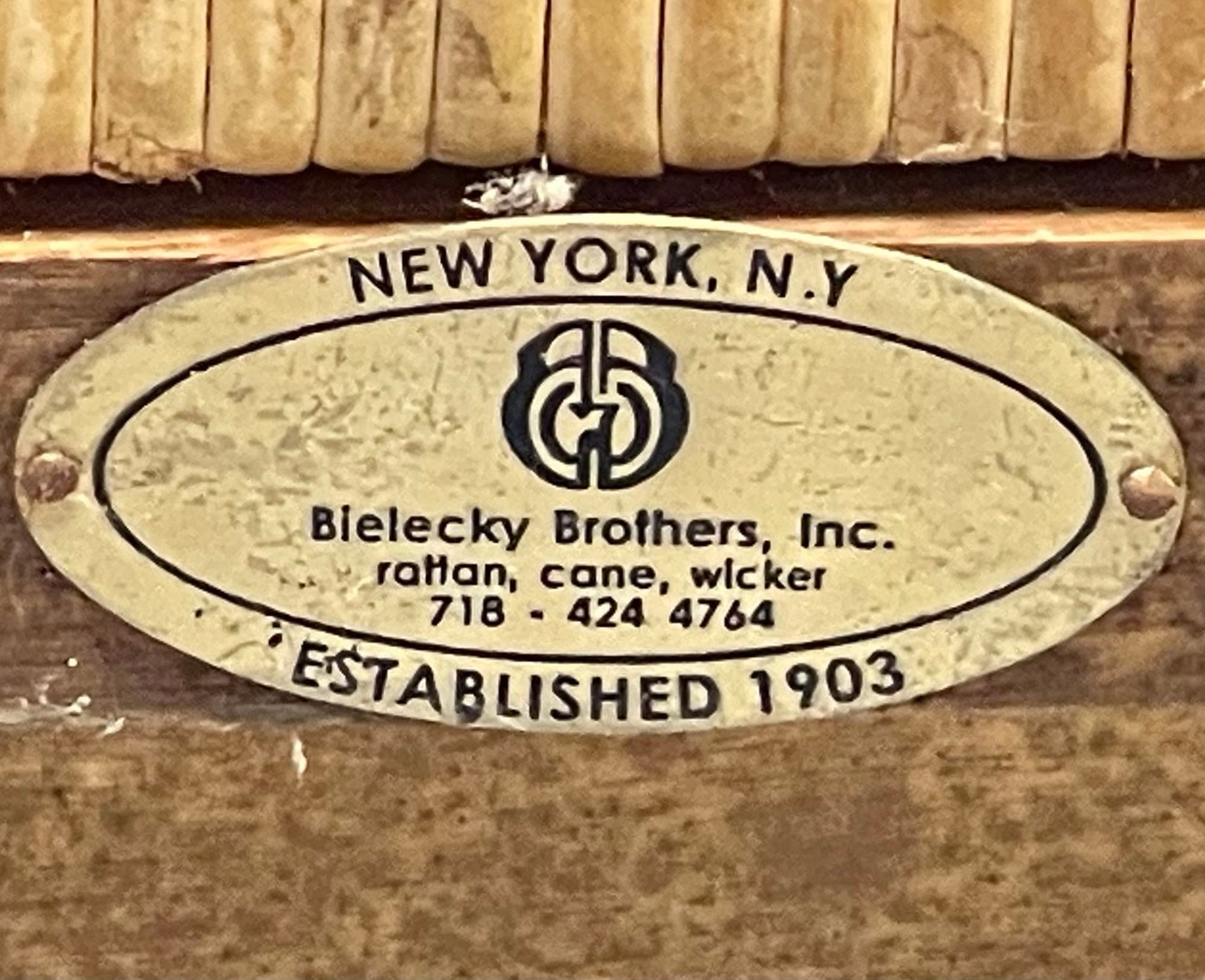 Bielecky Brothers, Modern Side Tables, Cane Wrap, Glass, USA, 21st C.