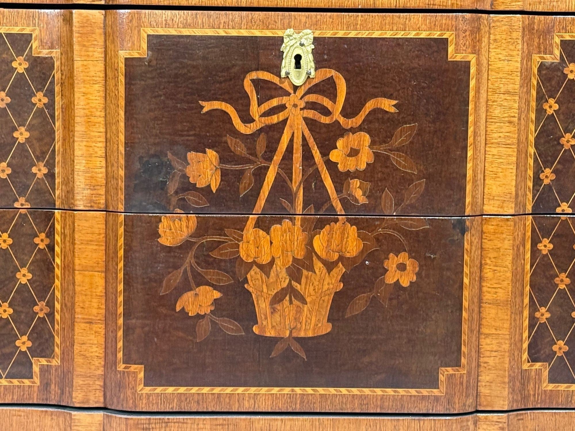 Louis XVI, Commode, Bronze, Parquetry, Faux Marble, France, 20th c.