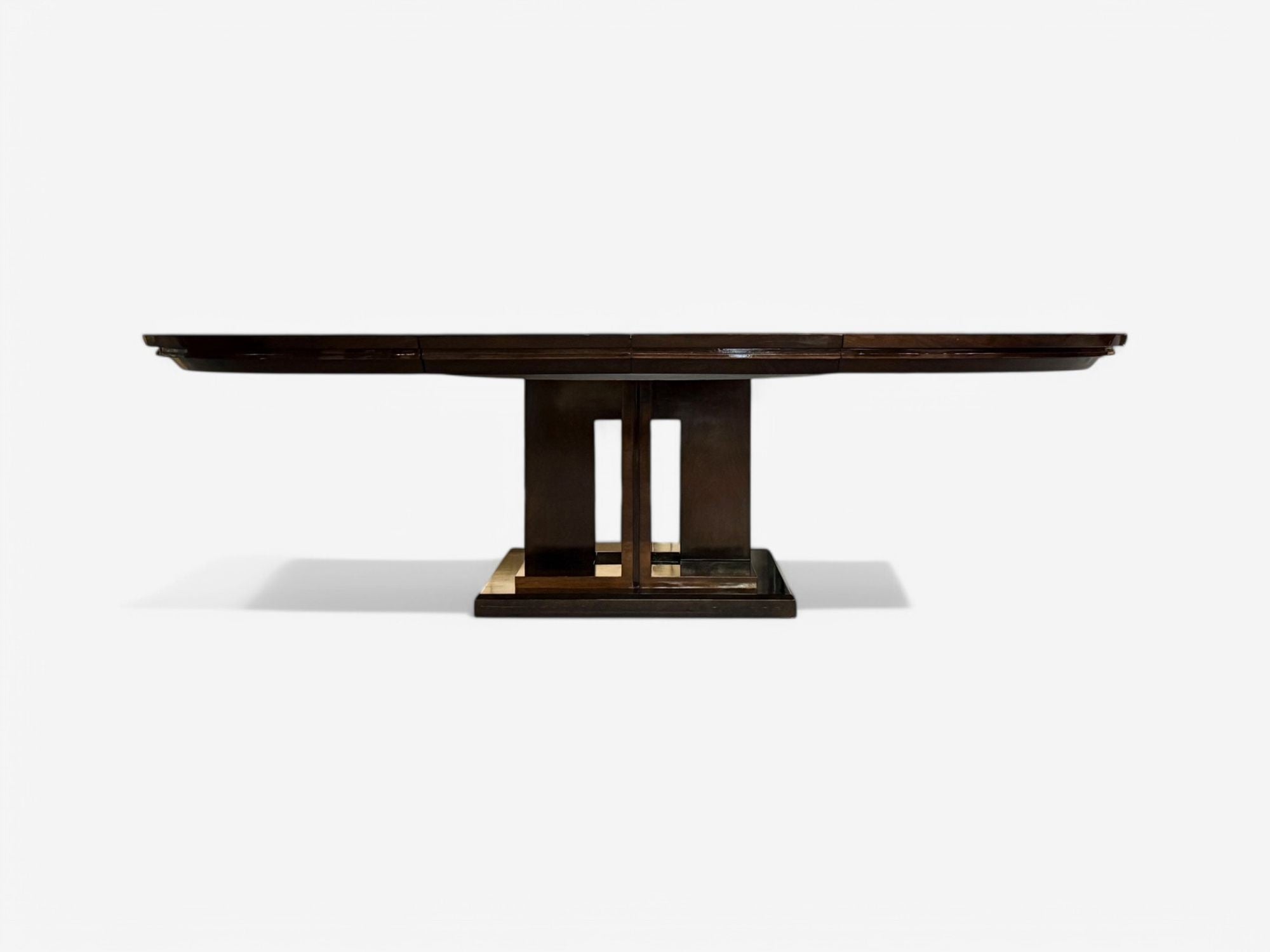 Art Deco Style, Sunburst Mahogany, Lacquer, Dining Table, Center Table, 20th C.