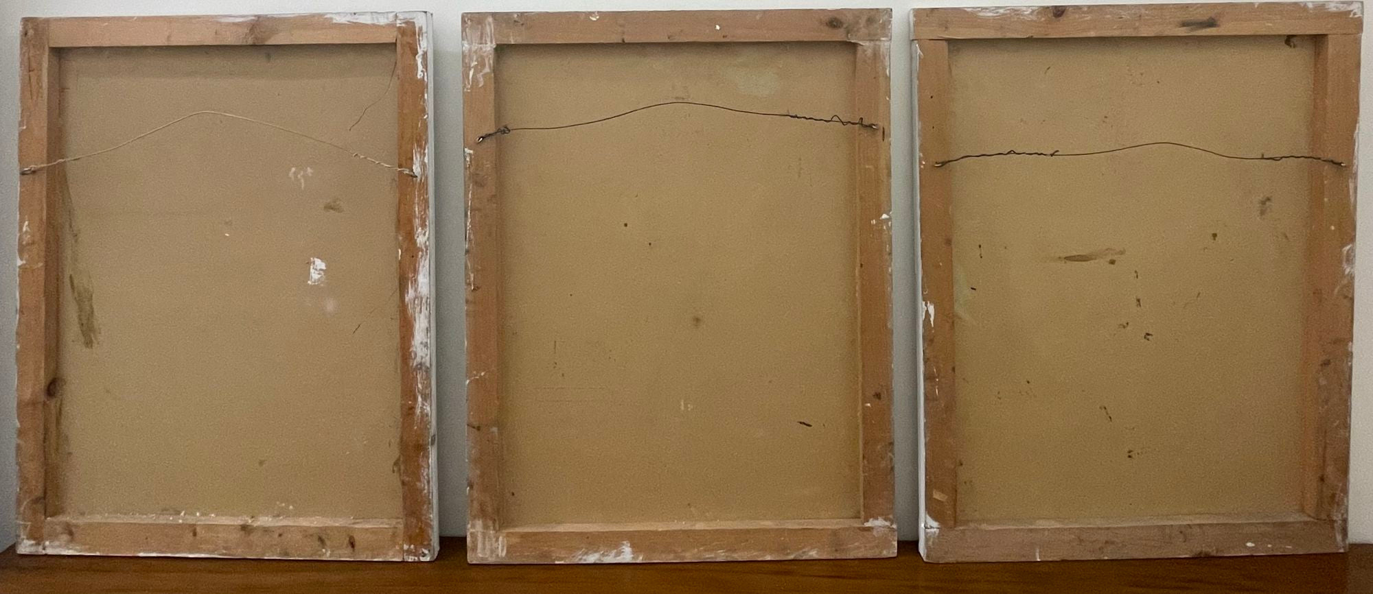 Three Ursula Meyer Mixed Media Works, Signed, Dated, Charcoal, Paint